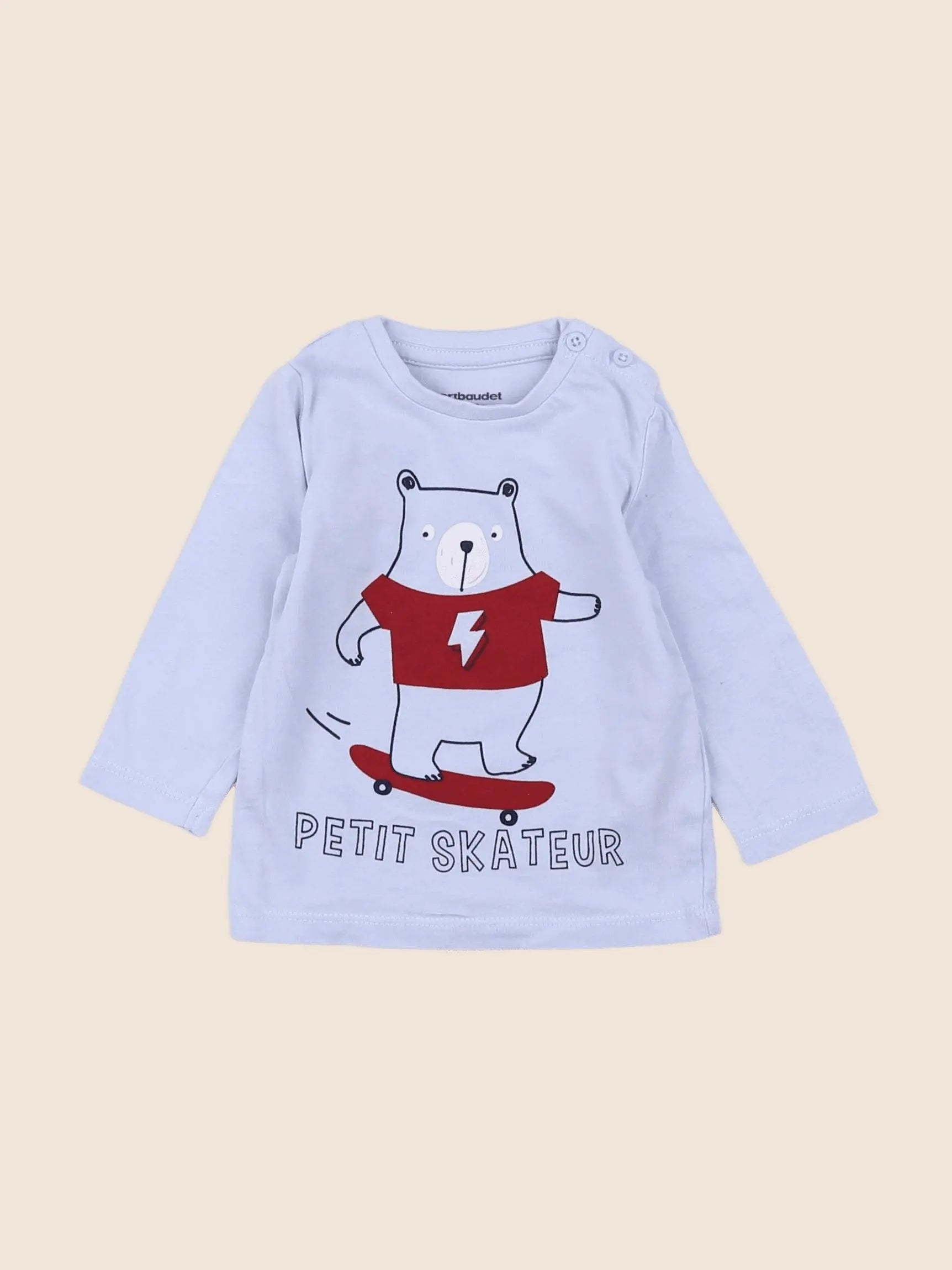 Vertbaudet - tee-shirt bleu - 3 mois