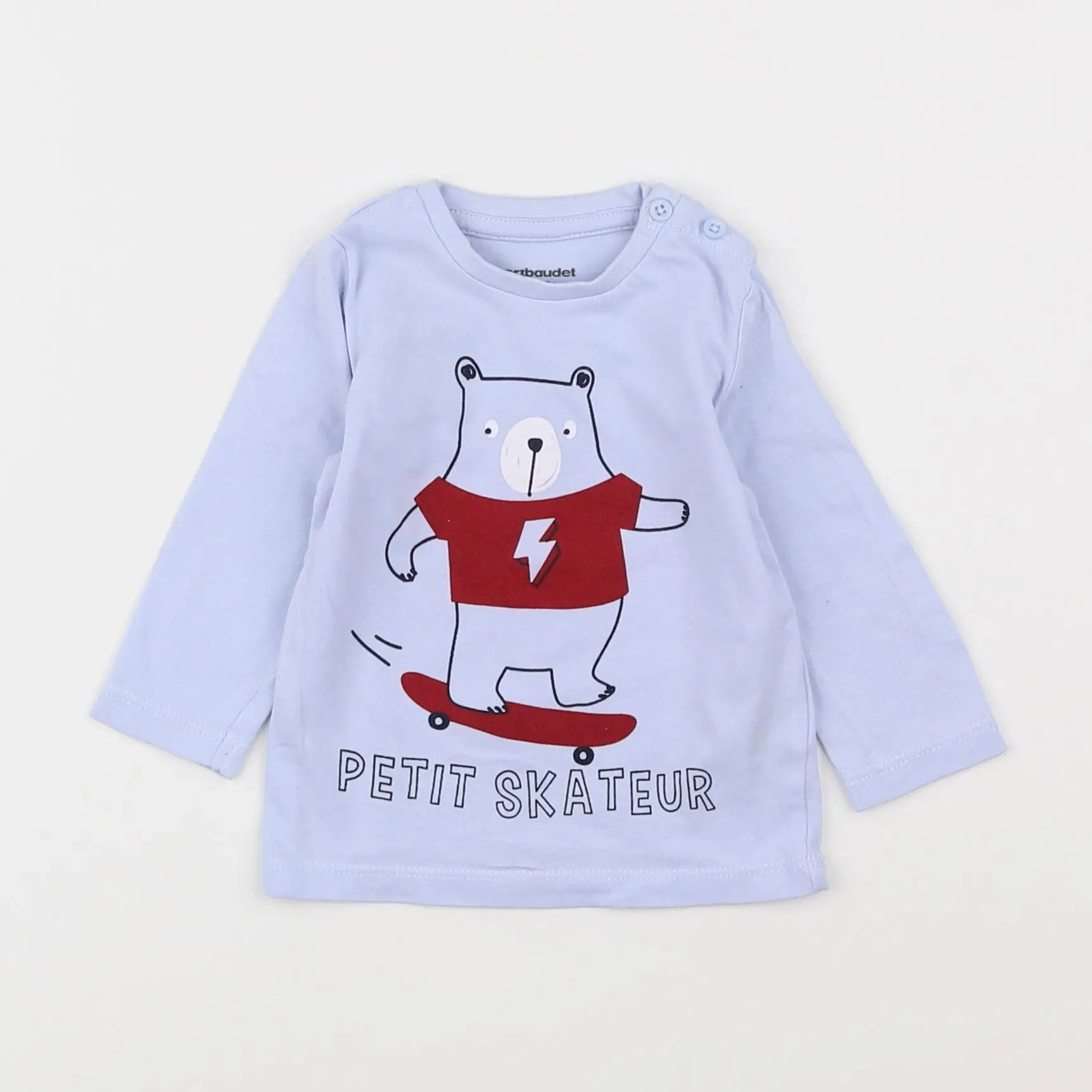 Vertbaudet - tee-shirt bleu - 3 mois