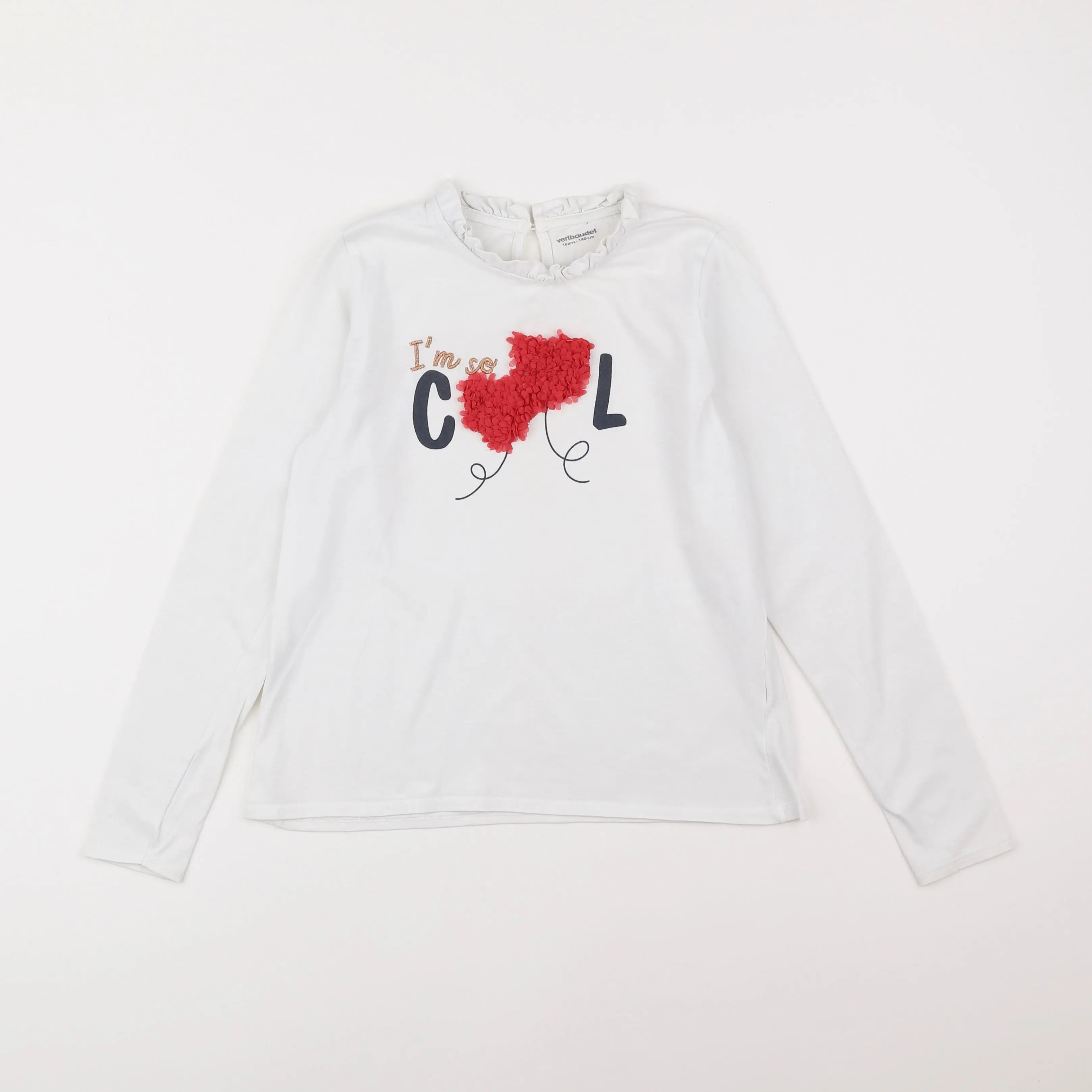 Vertbaudet - tee-shirt blanc - 10 ans
