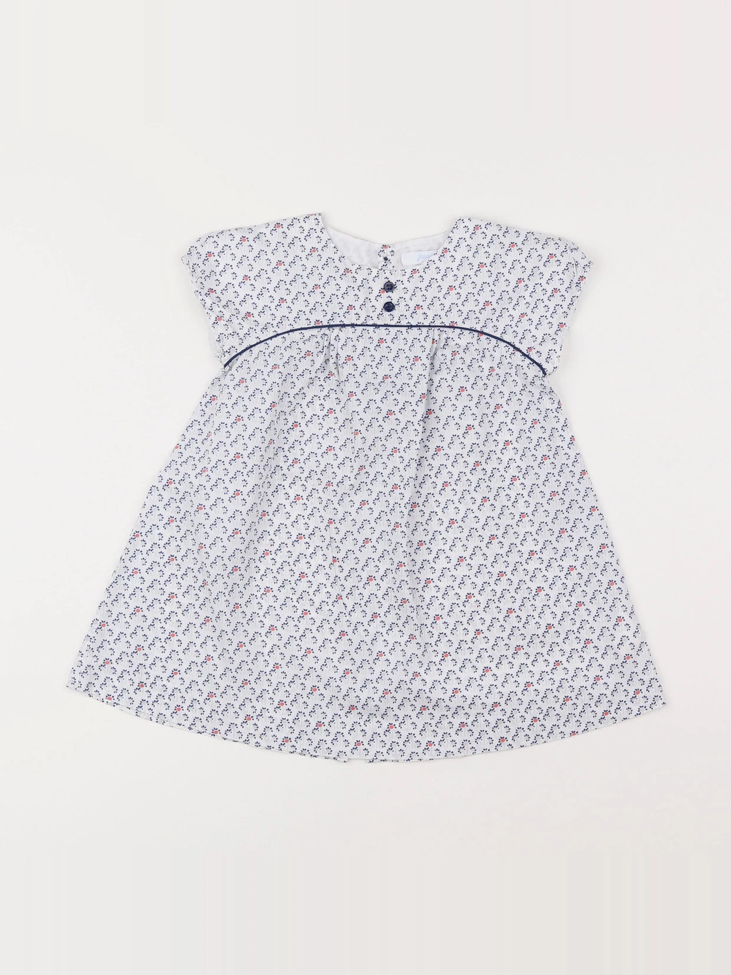 Jacadi - robe blanc, bleu - 18 mois