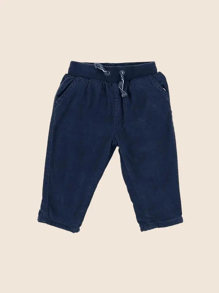 Vertbaudet - pantalon doublé bleu - 6 mois