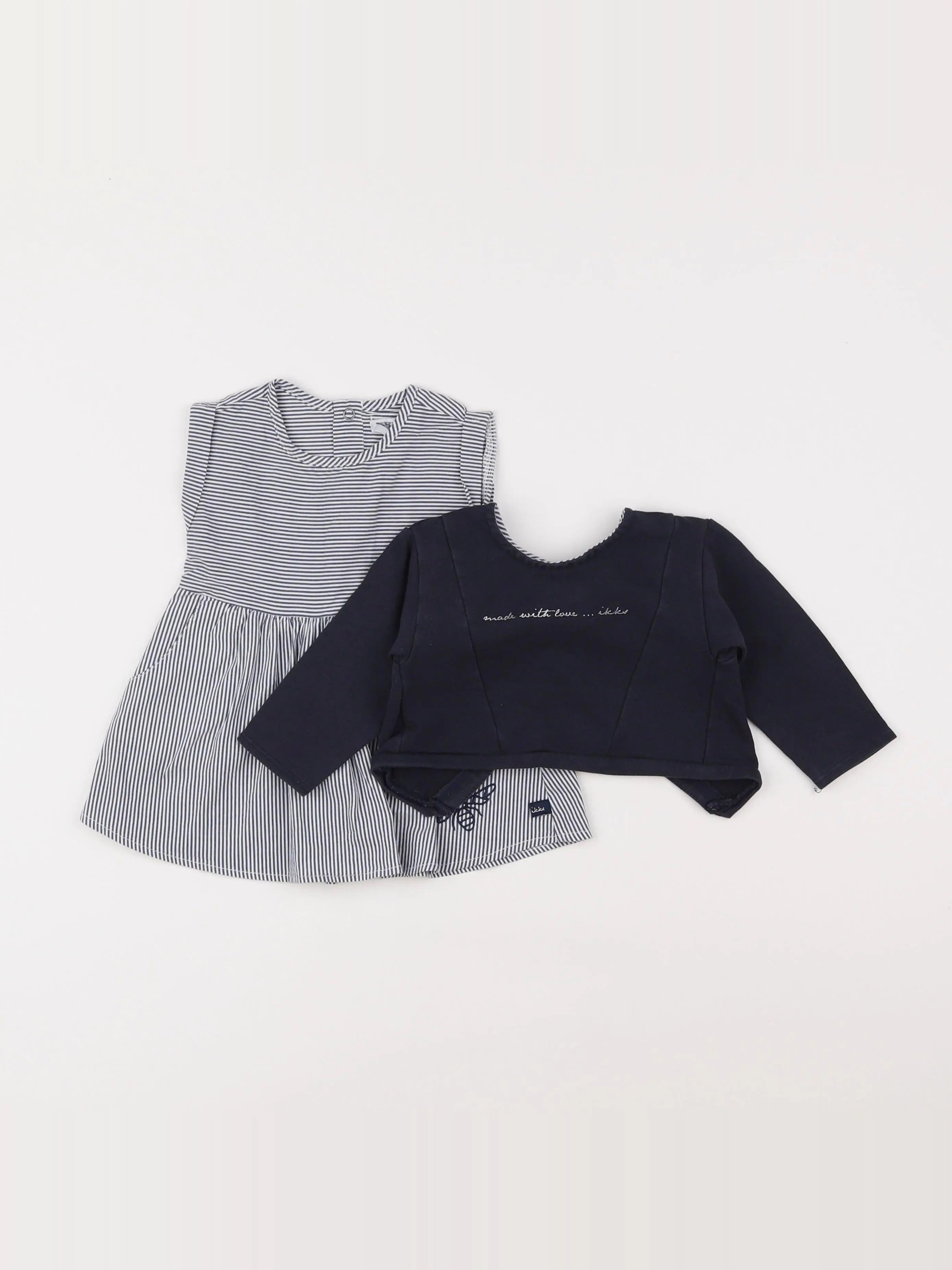 IKKS - sweat bleu - 6 mois