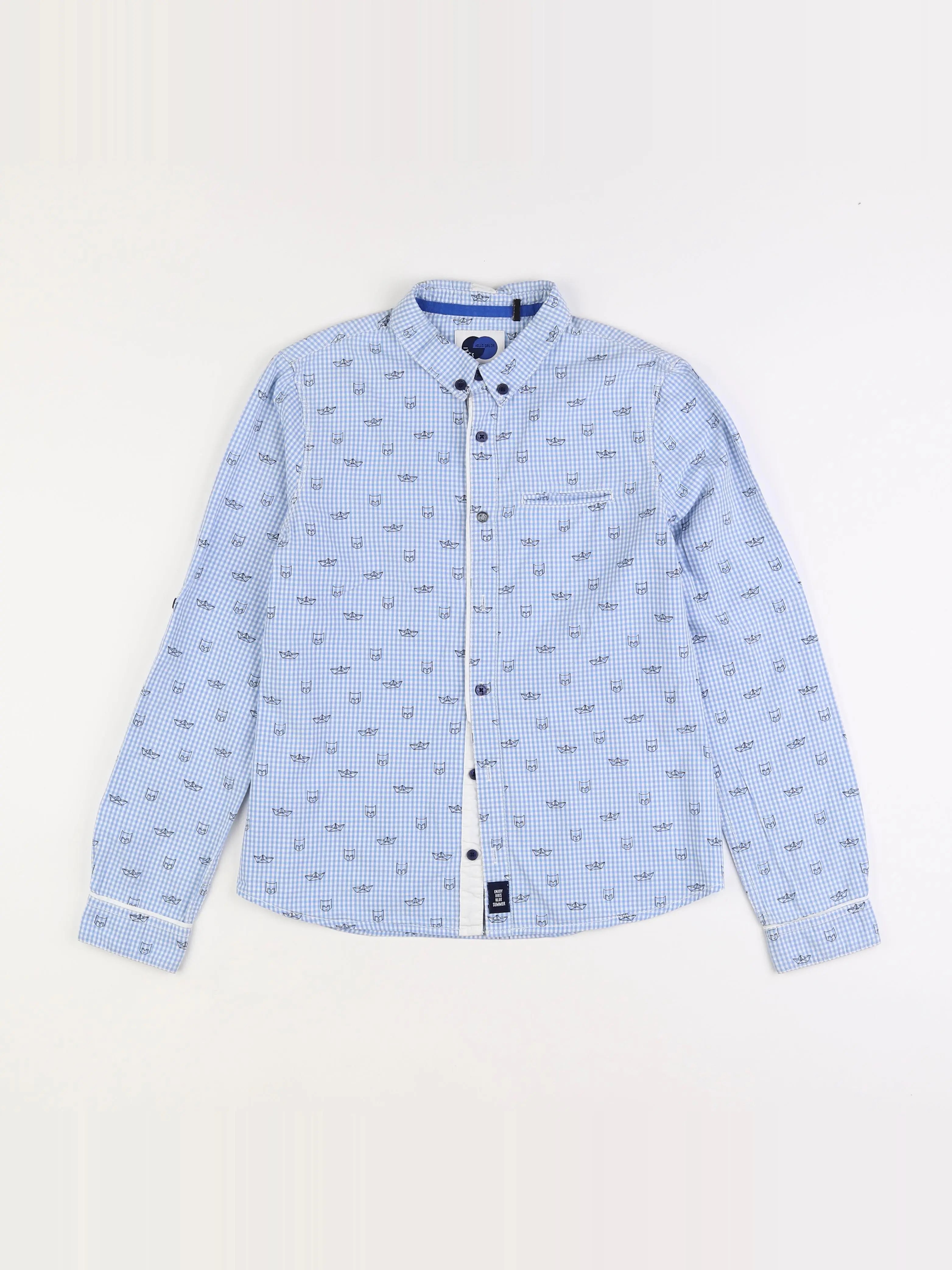 IKKS - chemise bleu, blanc - 12 ans