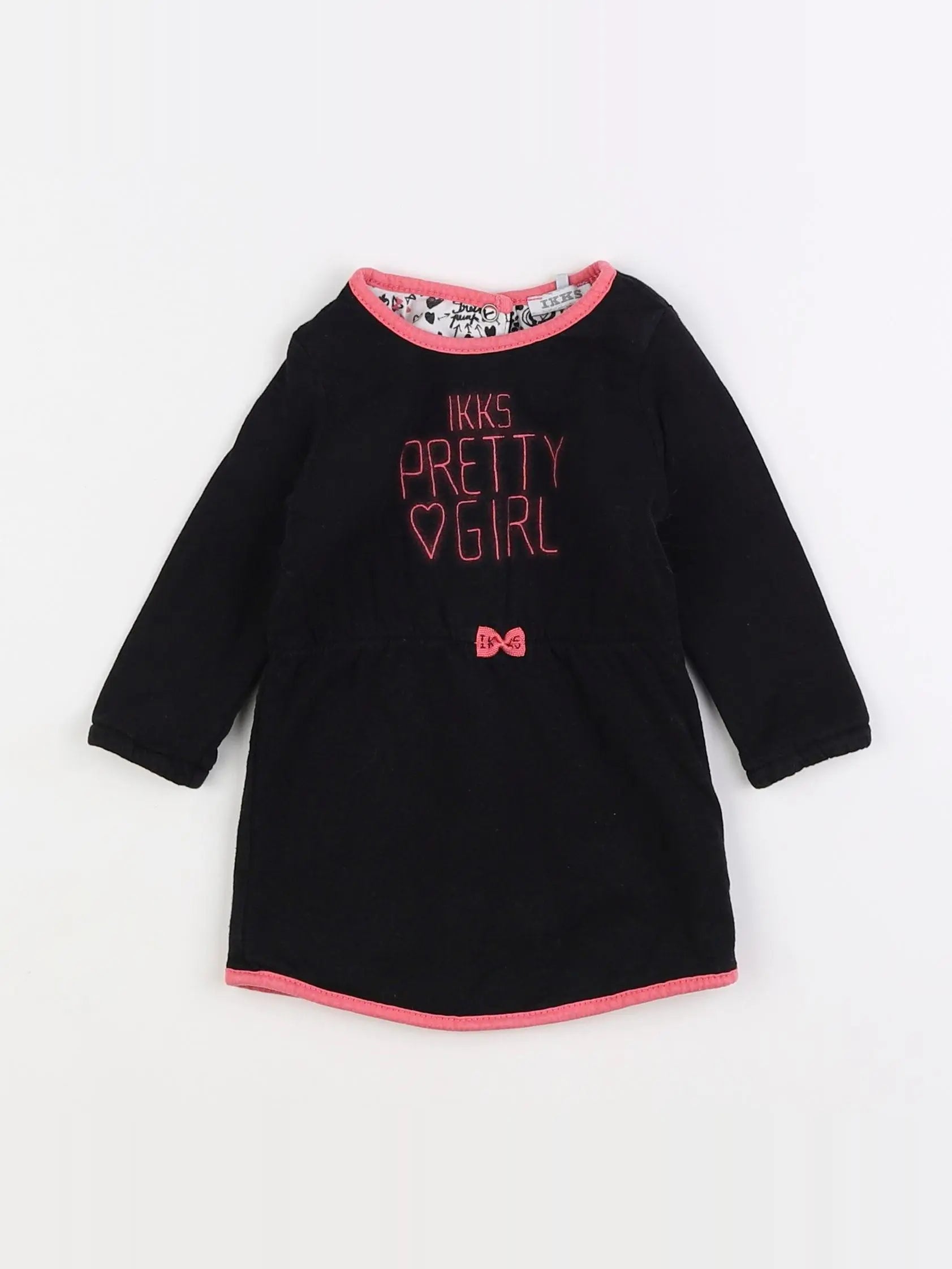 IKKS - robe noir, rose - 6 mois