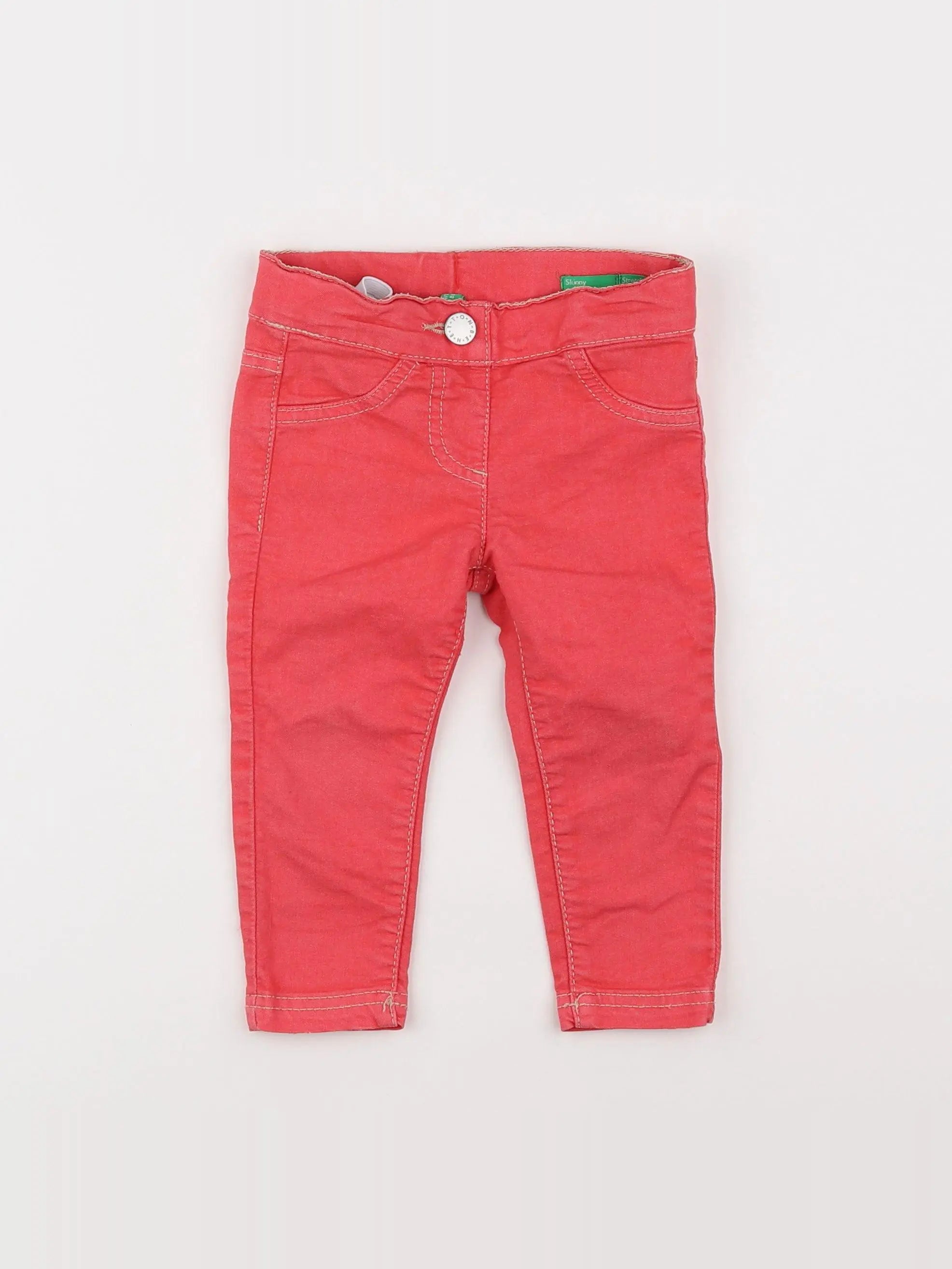 Benetton - pantalon rose - 12/18 mois