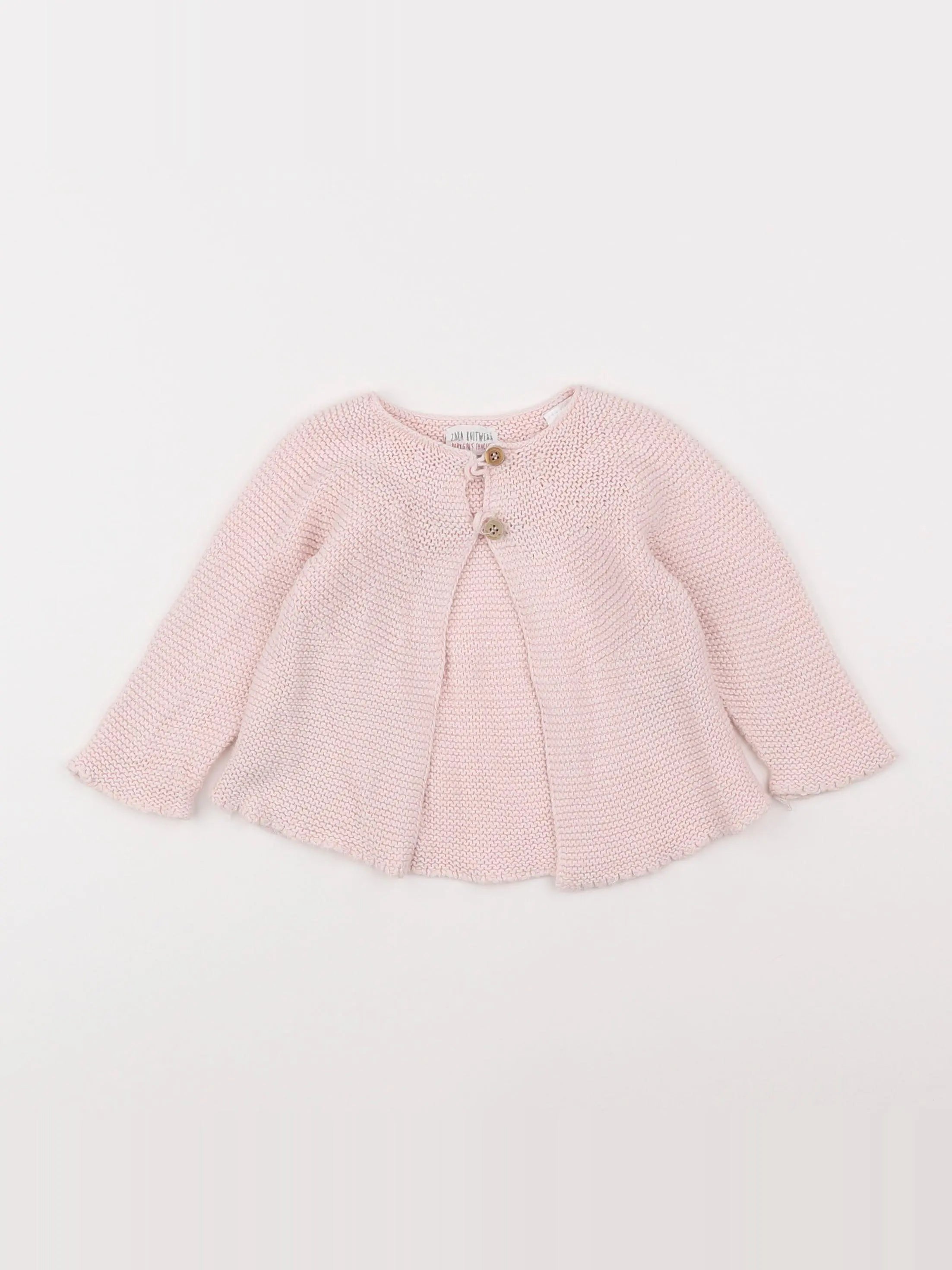 Zara - gilet rose - 6/9 mois