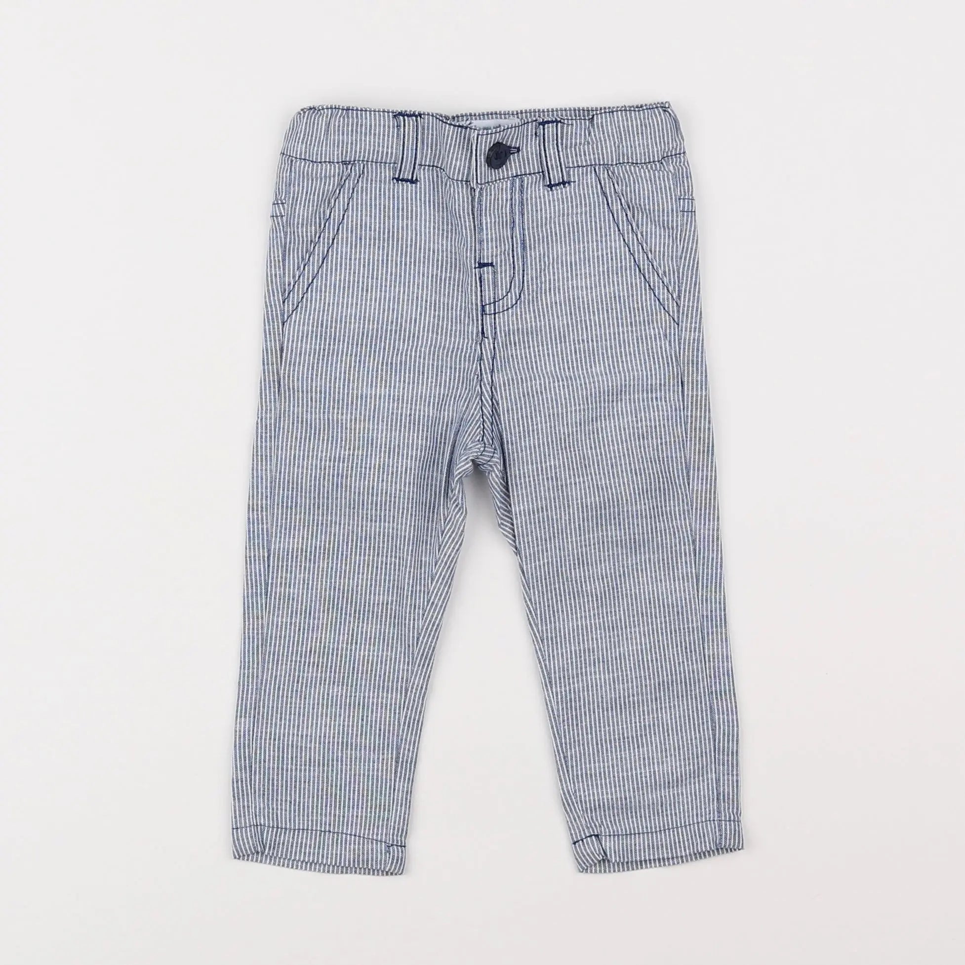 Vertbaudet - pantalon bleu - 3 mois