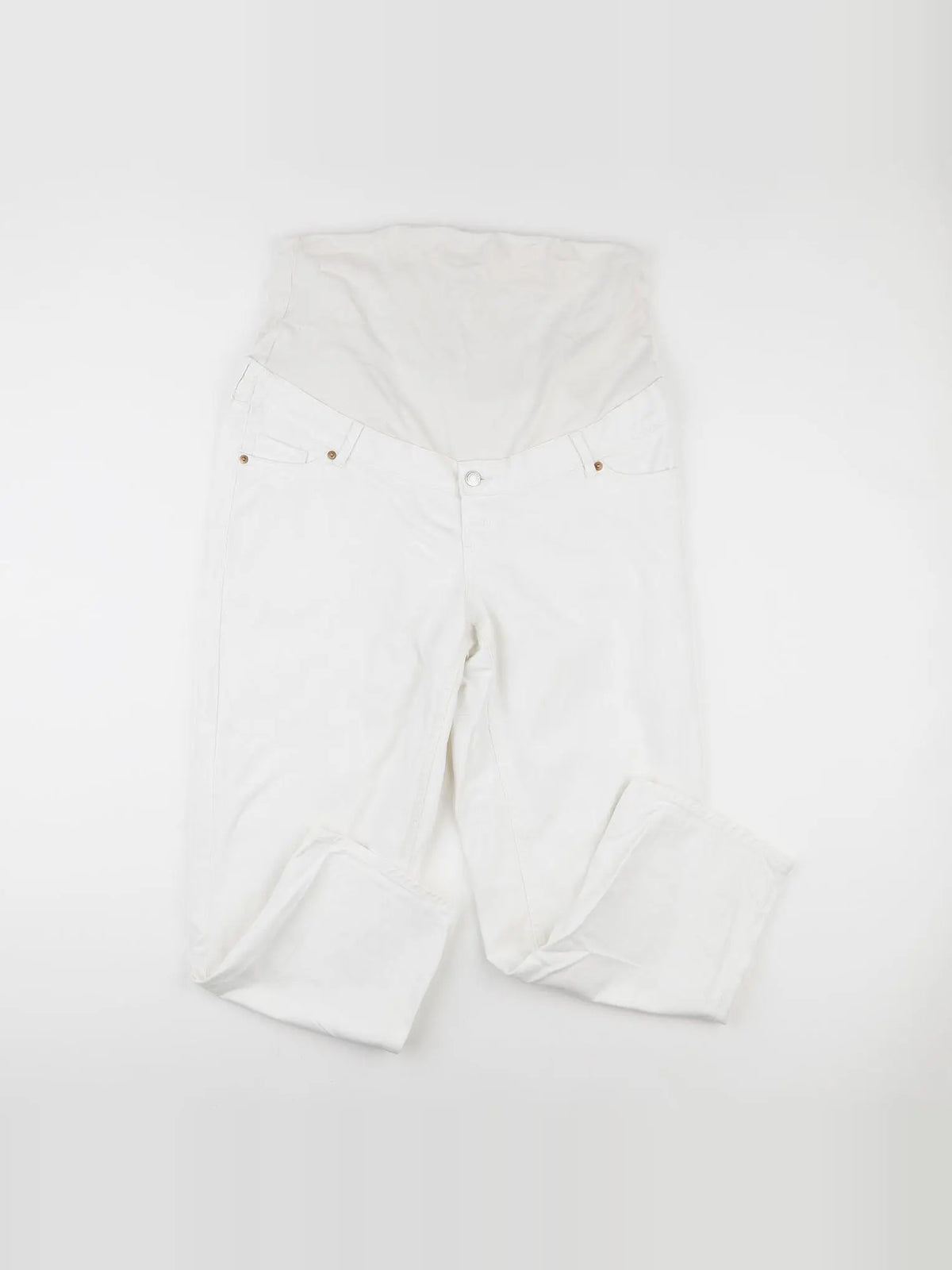 H&M - jean grossesse blanc - L
