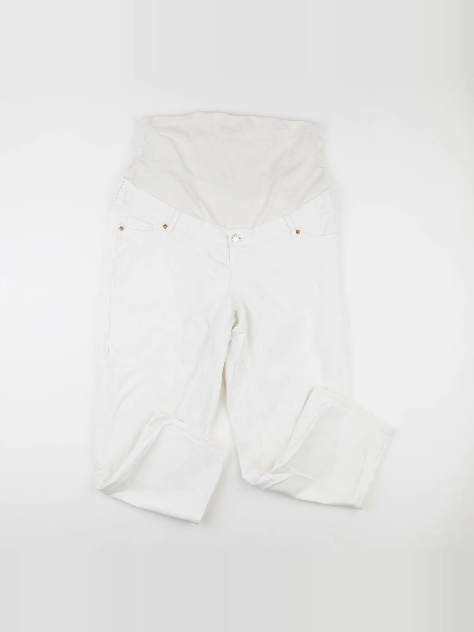 H&M - jean grossesse blanc - L