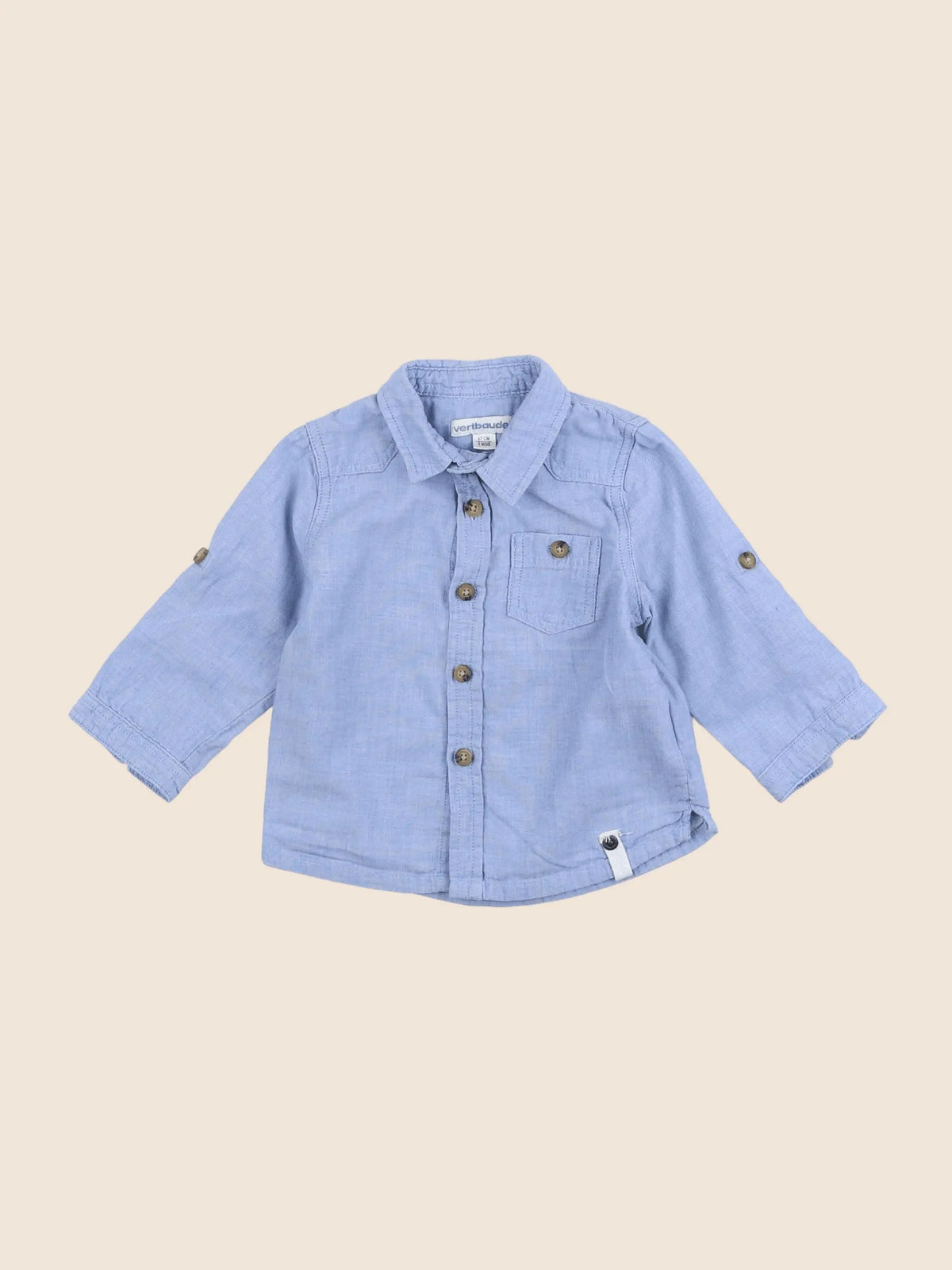 Vertbaudet - chemise bleu - 6 mois