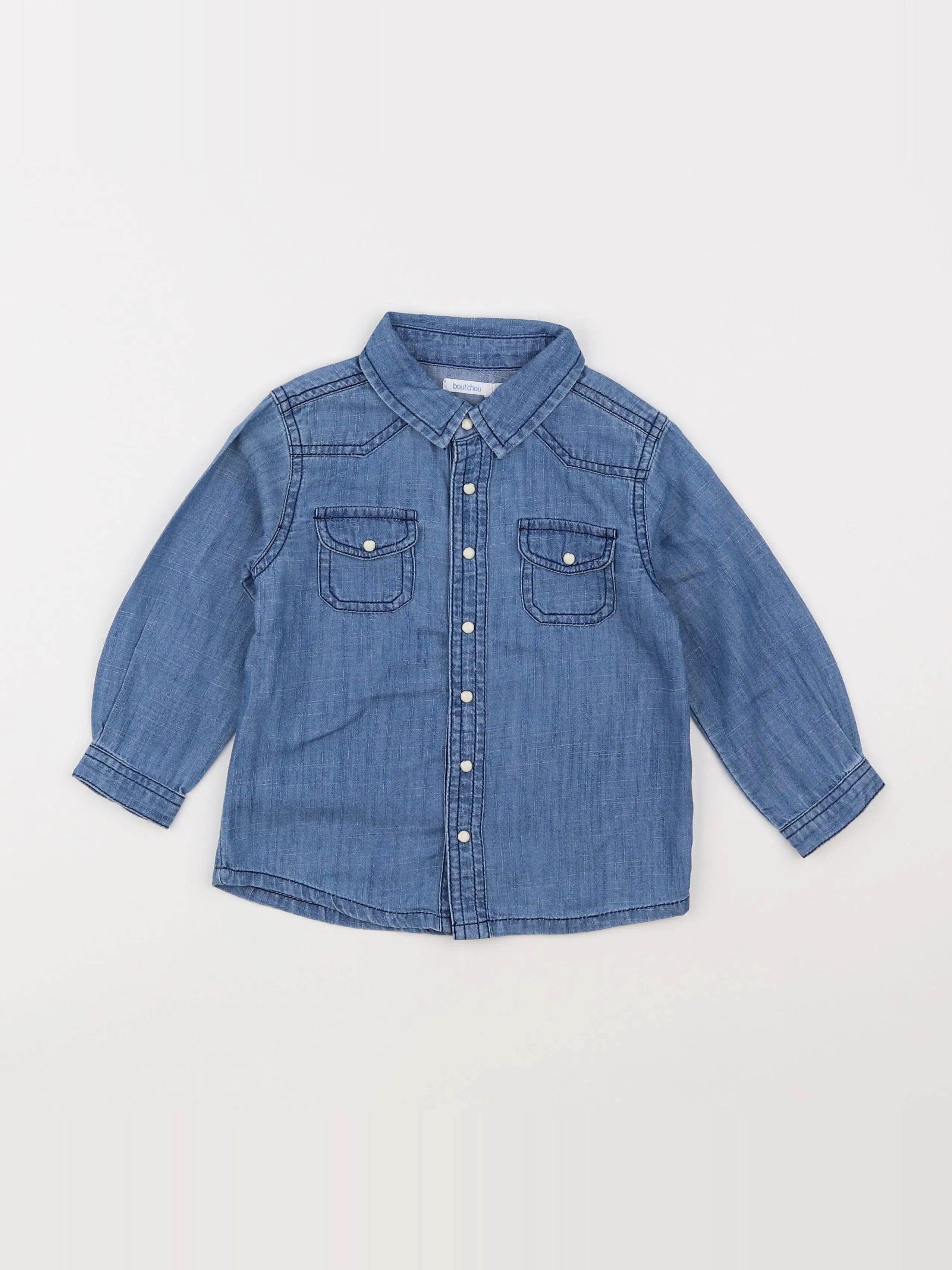 Boutchou - chemise bleu - 2 ans
