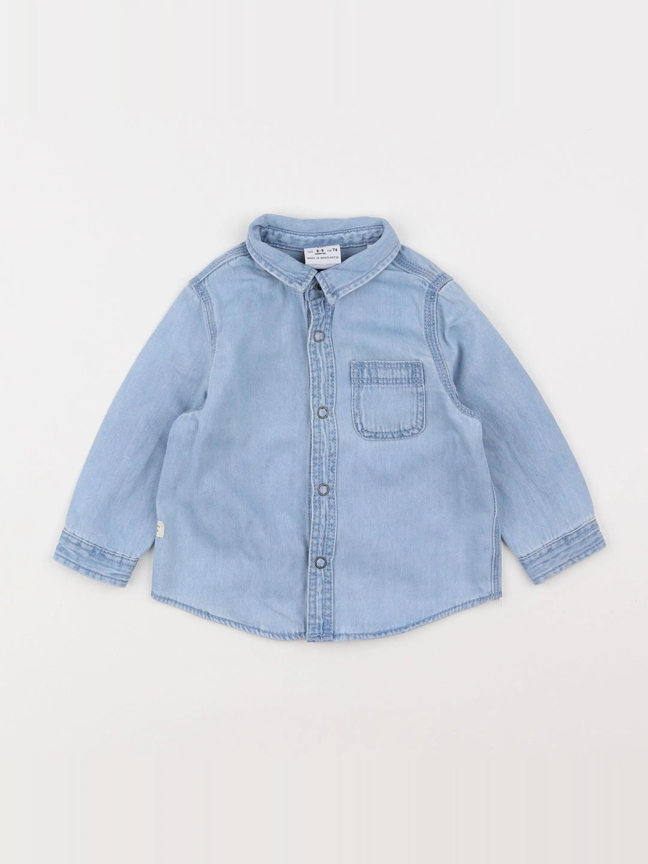Zara - chemise bleu - 6/9 mois
