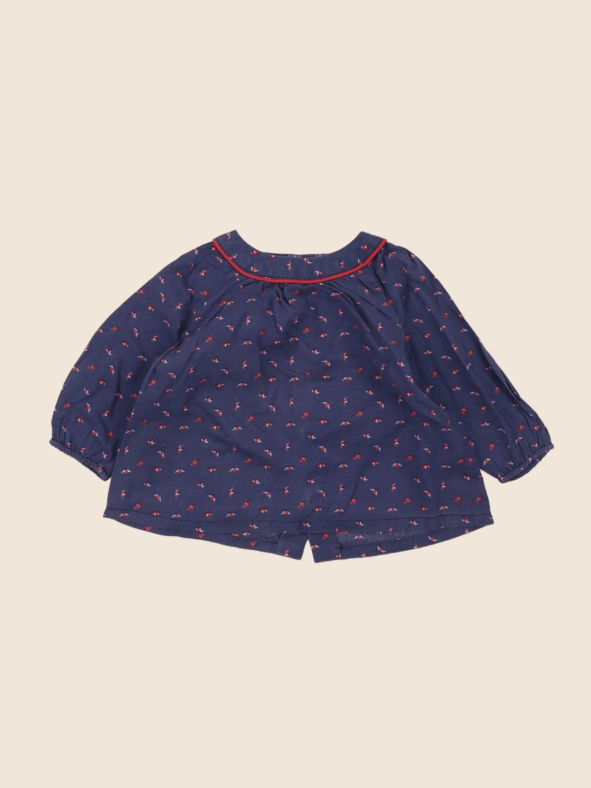 Boutchou - blouse bleu, rouge - 6 mois