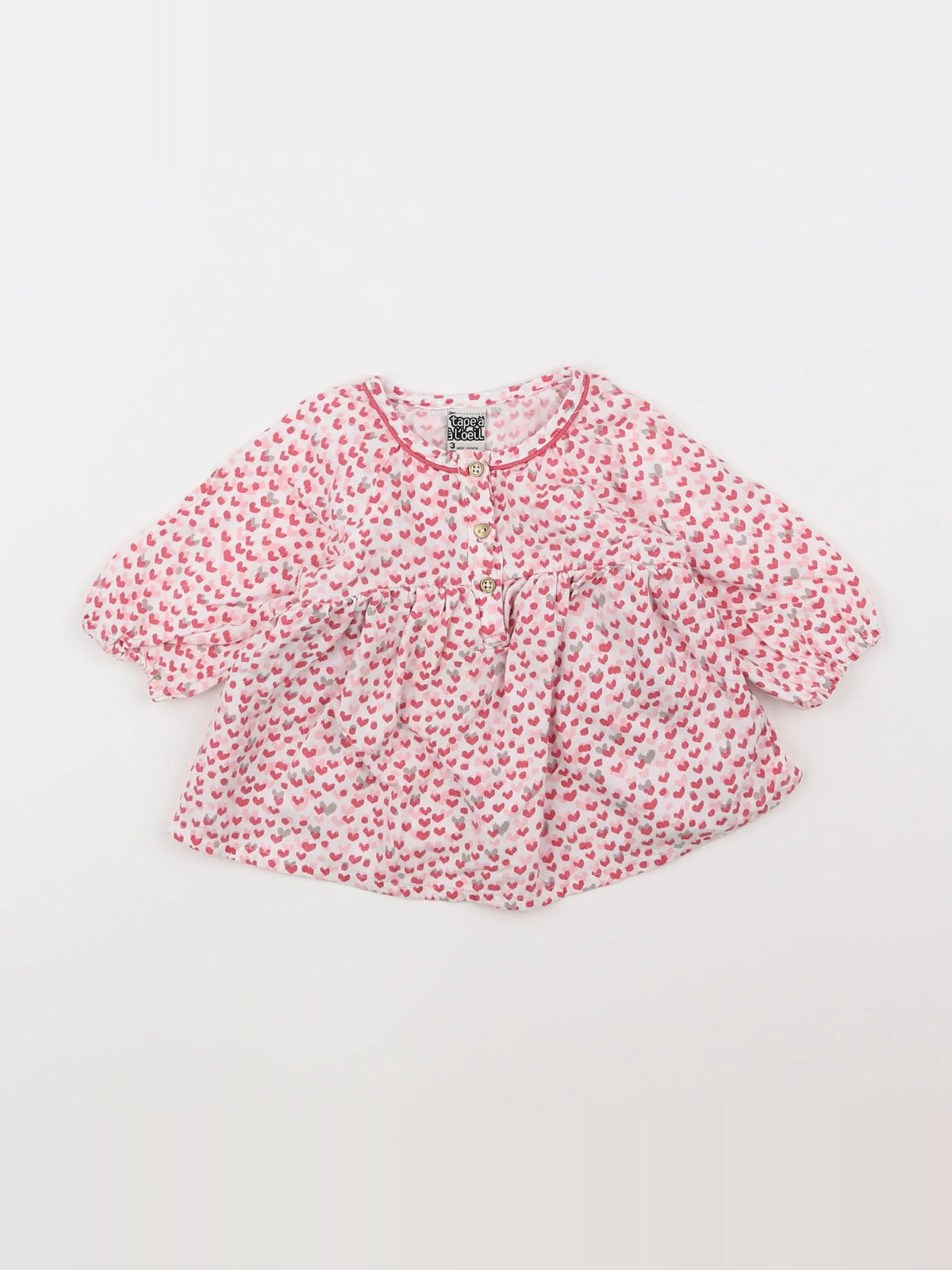 Tape à l'oeil - robe rose, blanc - 3 mois