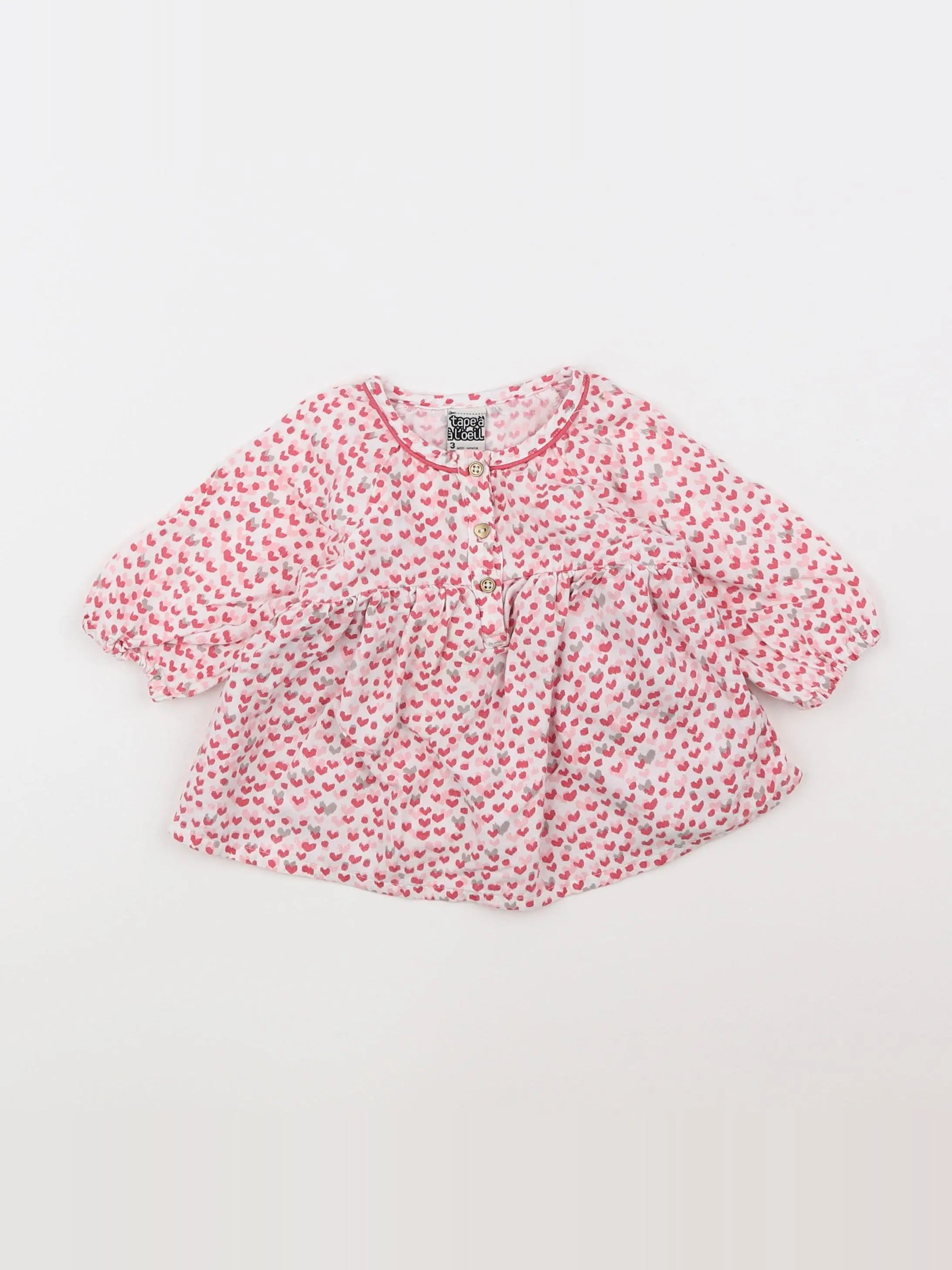 Tape à l'oeil - robe rose, blanc - 3 mois