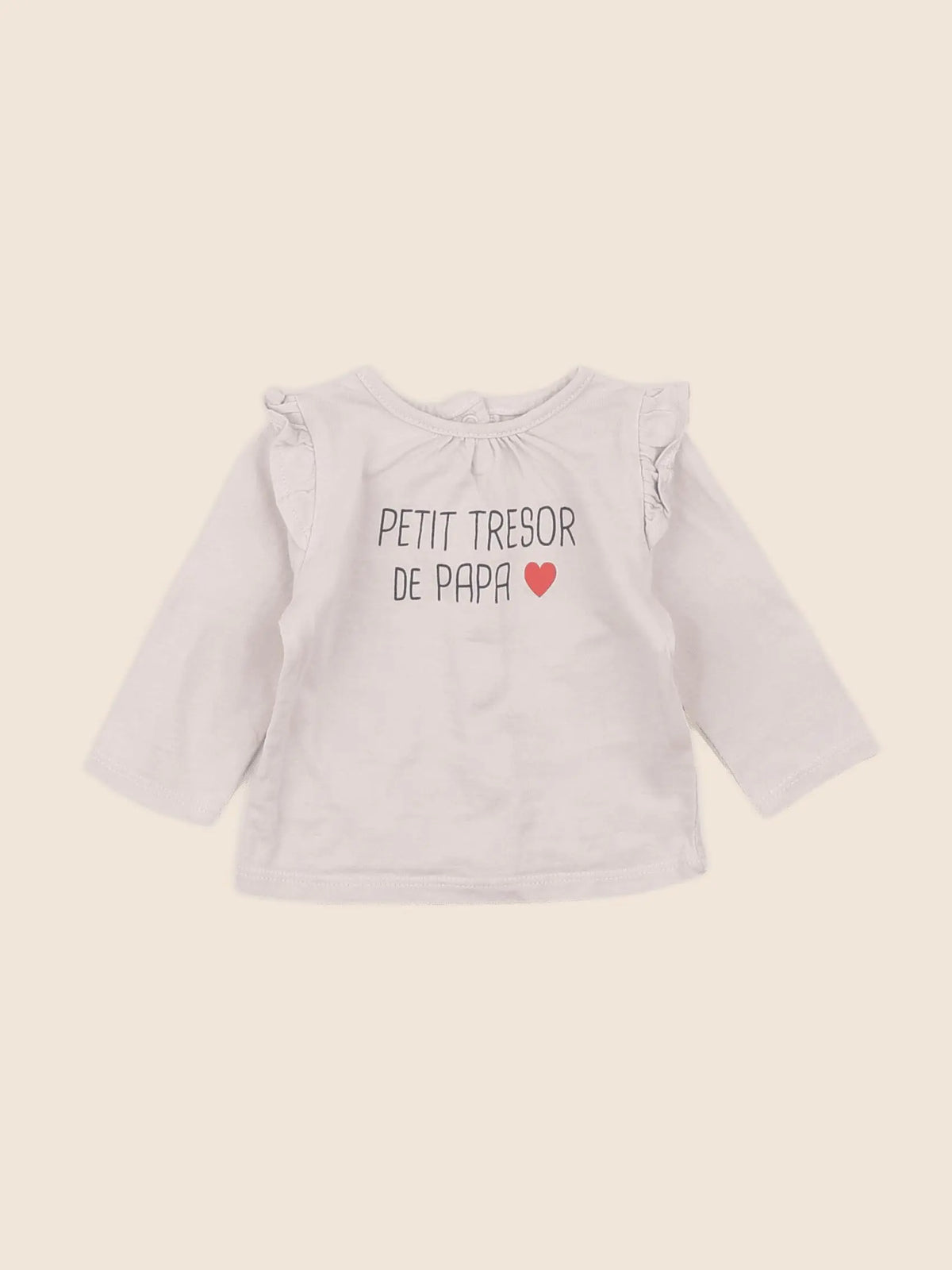 Vertbaudet - tee-shirt beige - 3 mois