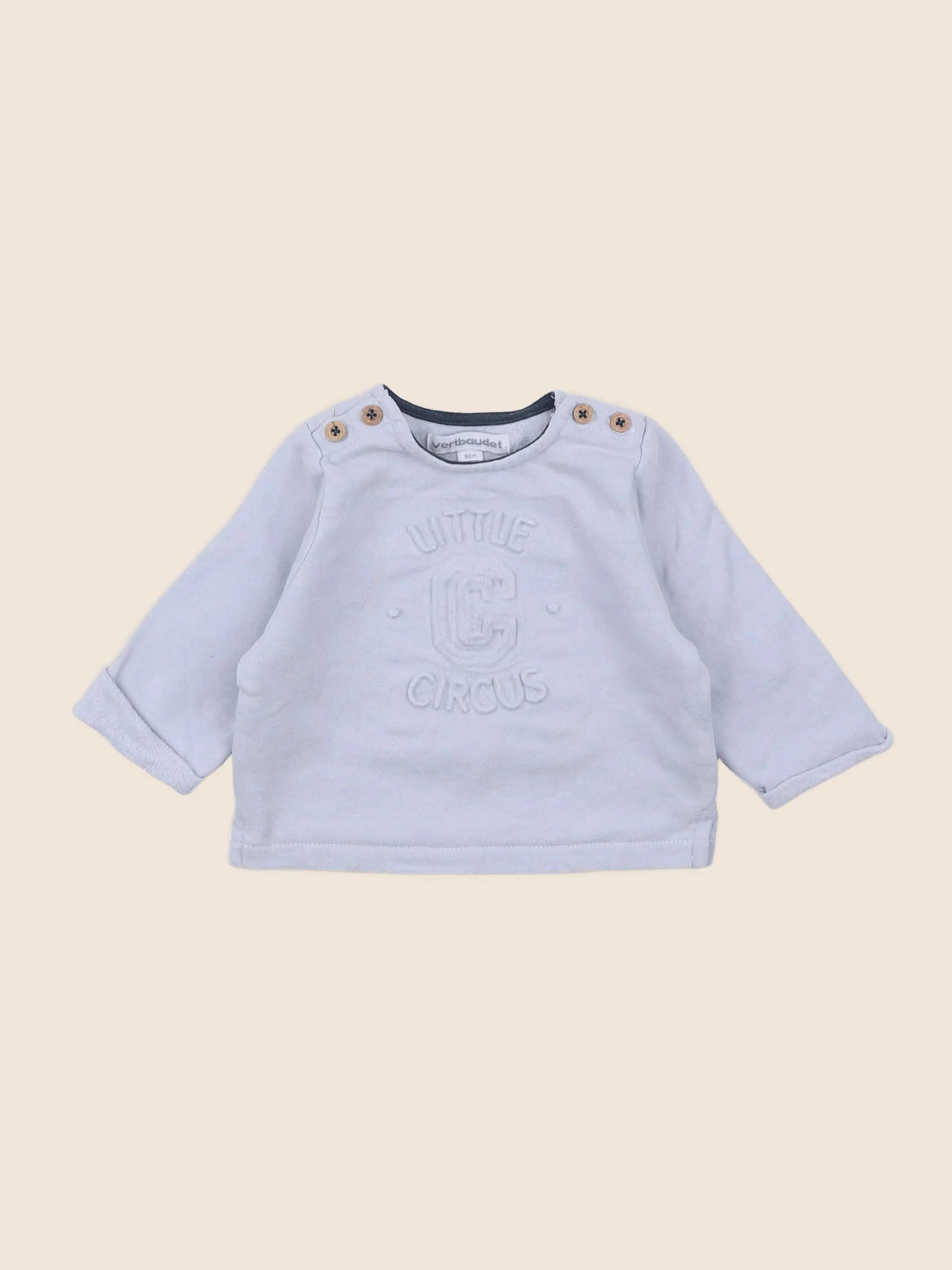 Vertbaudet - sweat bleu - 3 mois