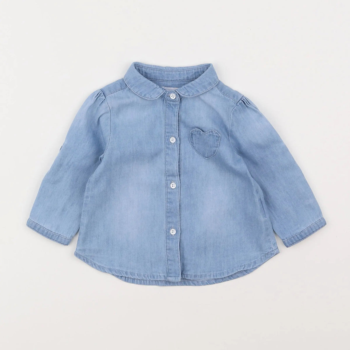 Vertbaudet - chemise bleu - 6 mois