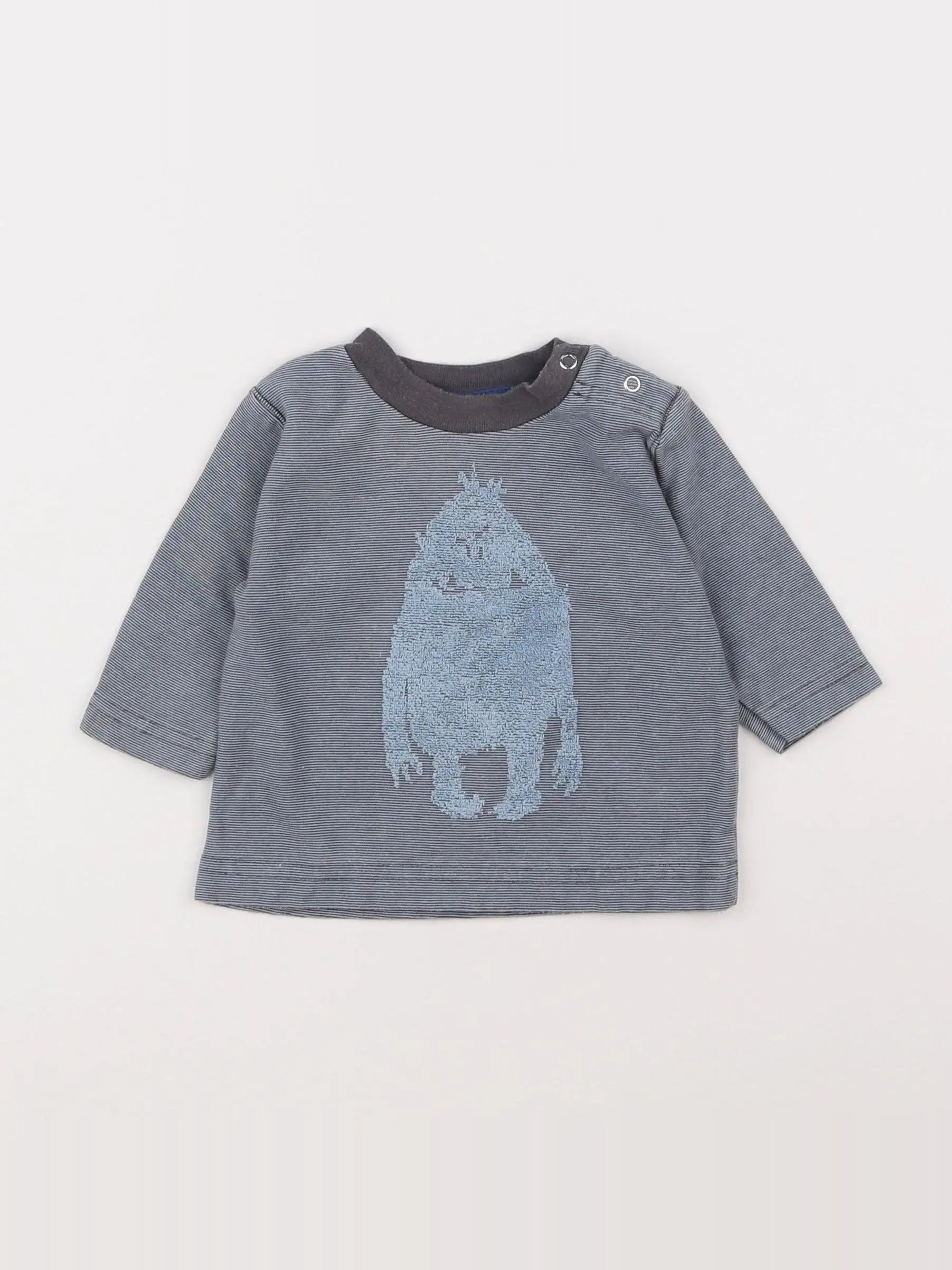Petit Bateau - tee-shirt gris - 3 mois