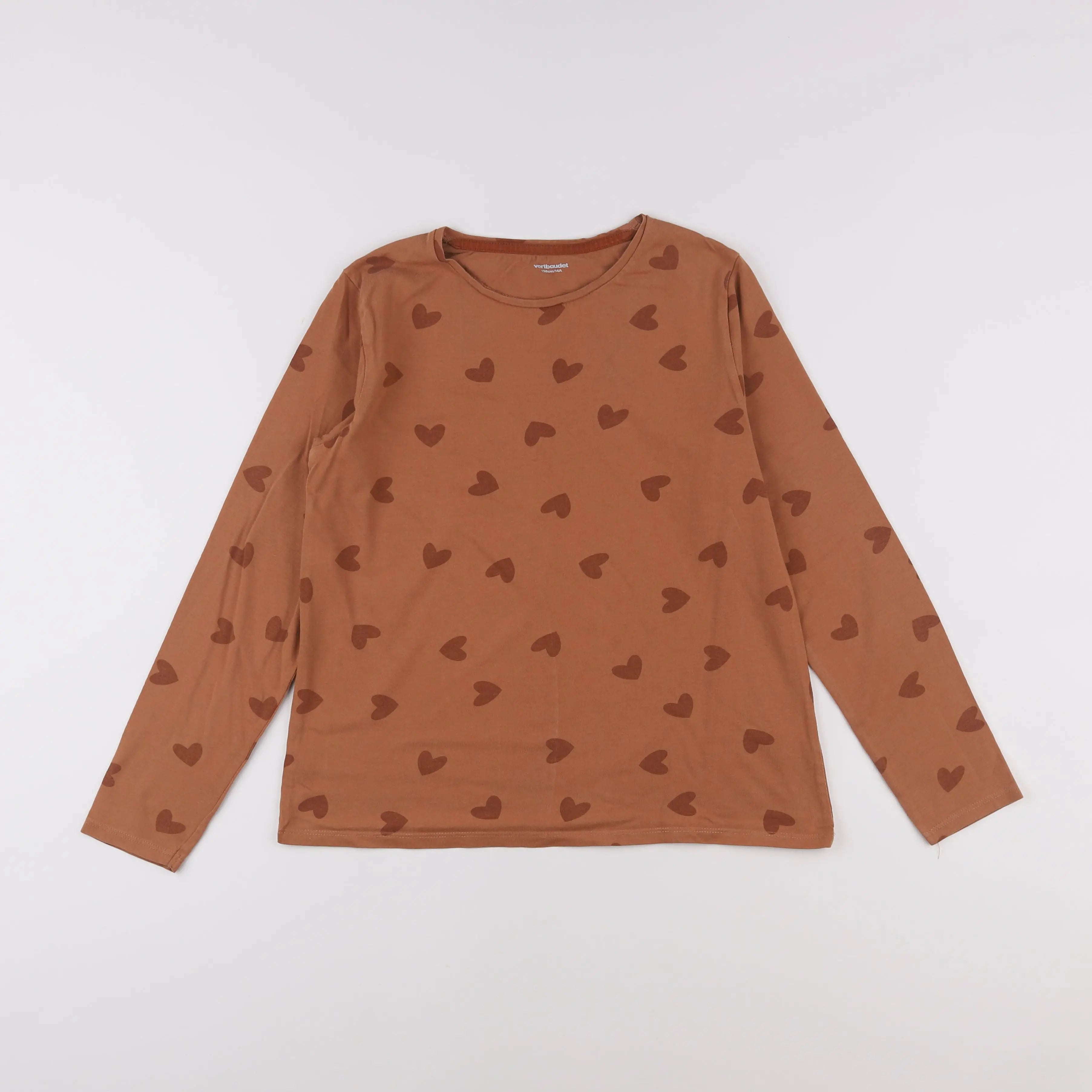 Vertbaudet - tee-shirt marron - 14 ans