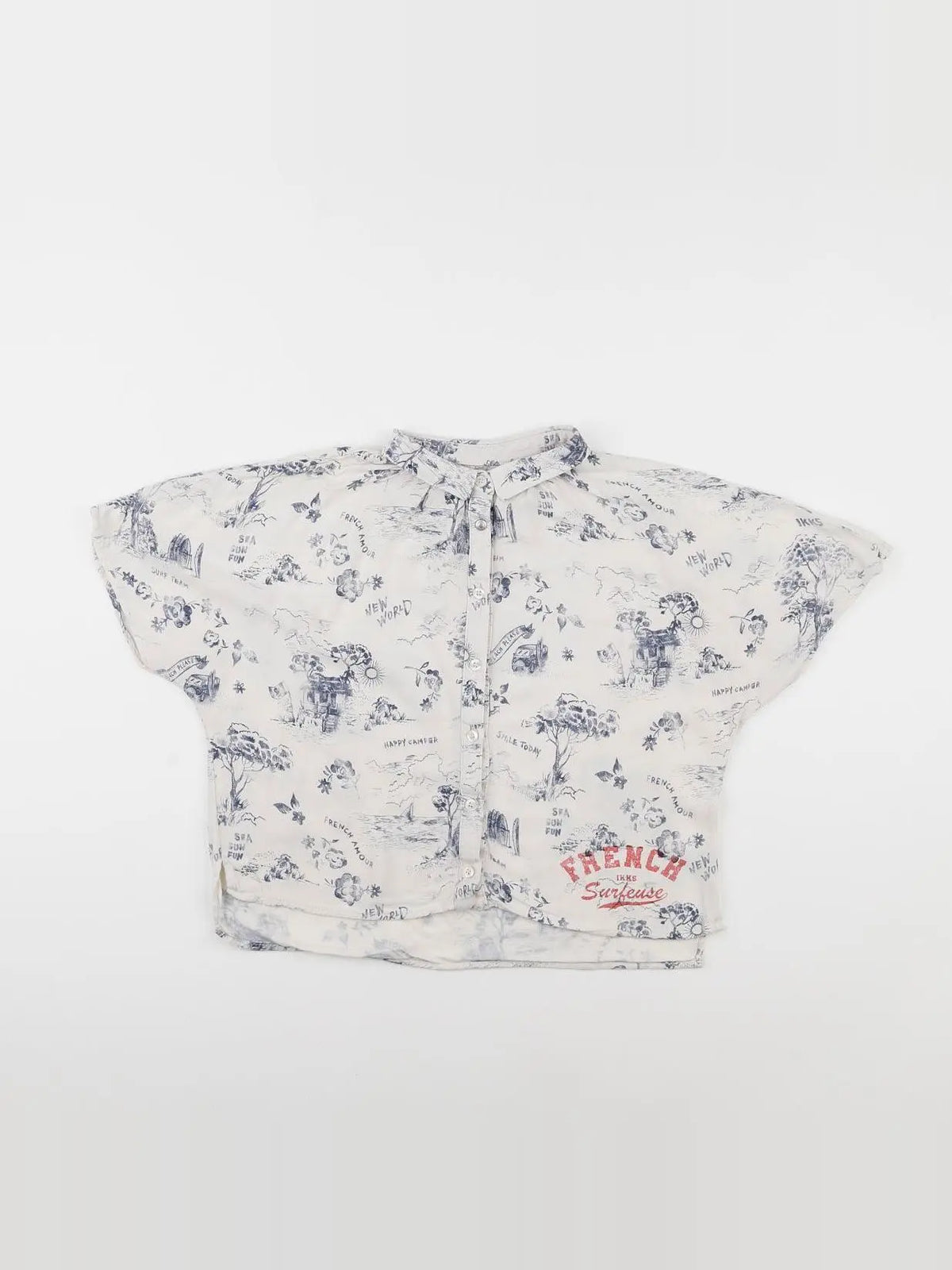 IKKS - tee-shirt beige, bleu - 10 ans