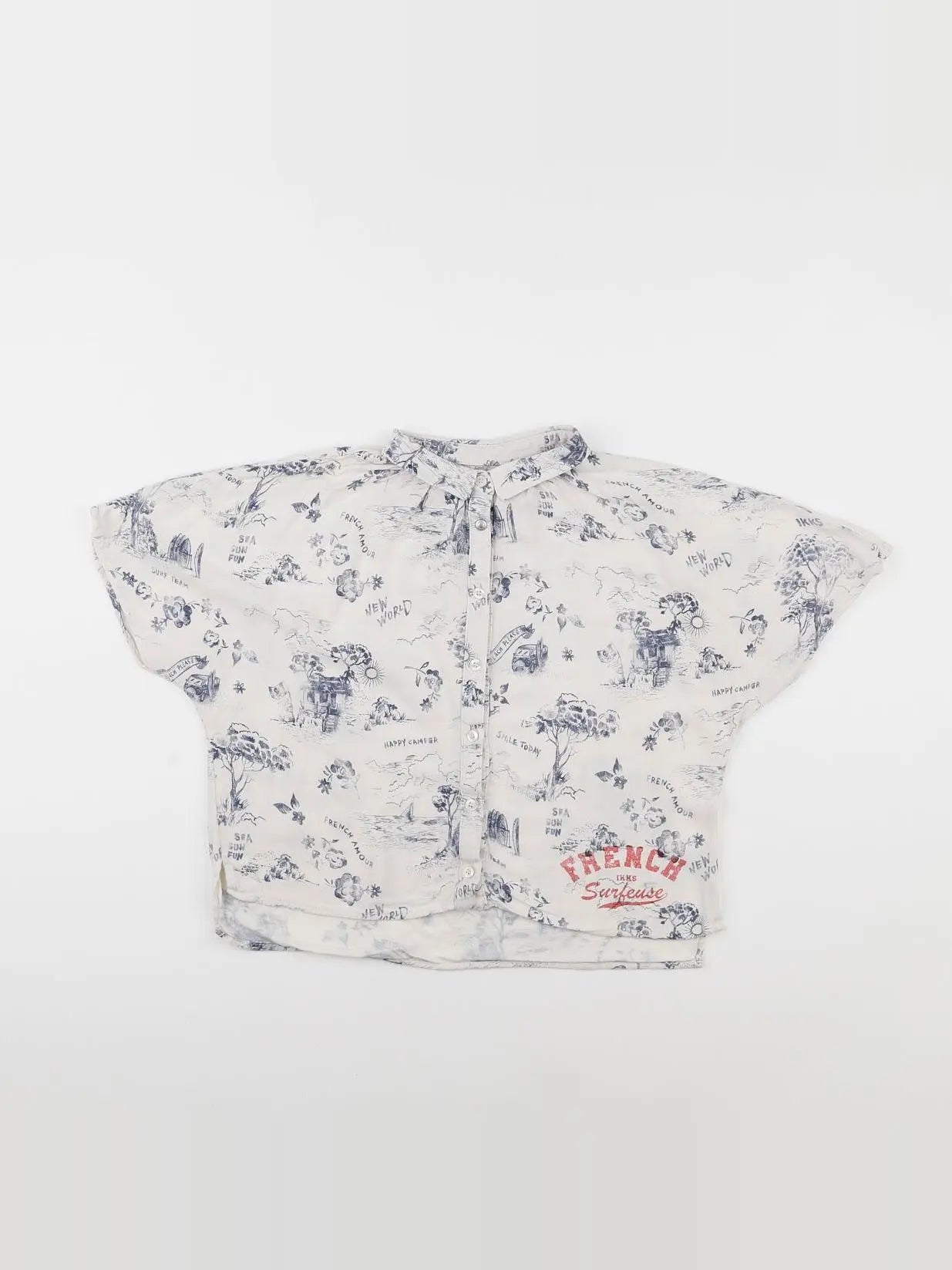 IKKS - tee-shirt beige, bleu - 10 ans