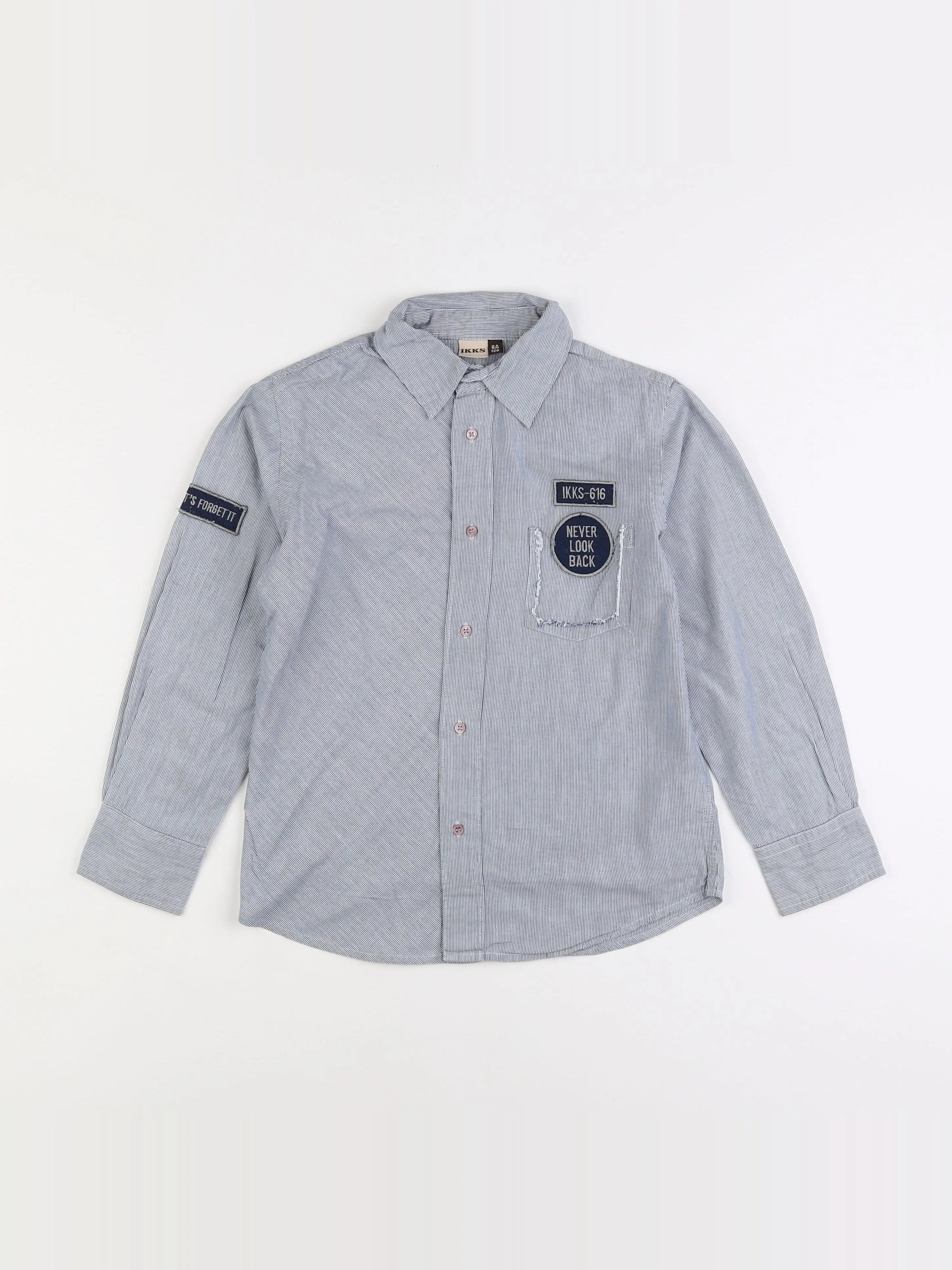 IKKS - chemise imprimé au dos bleu - 8 ans