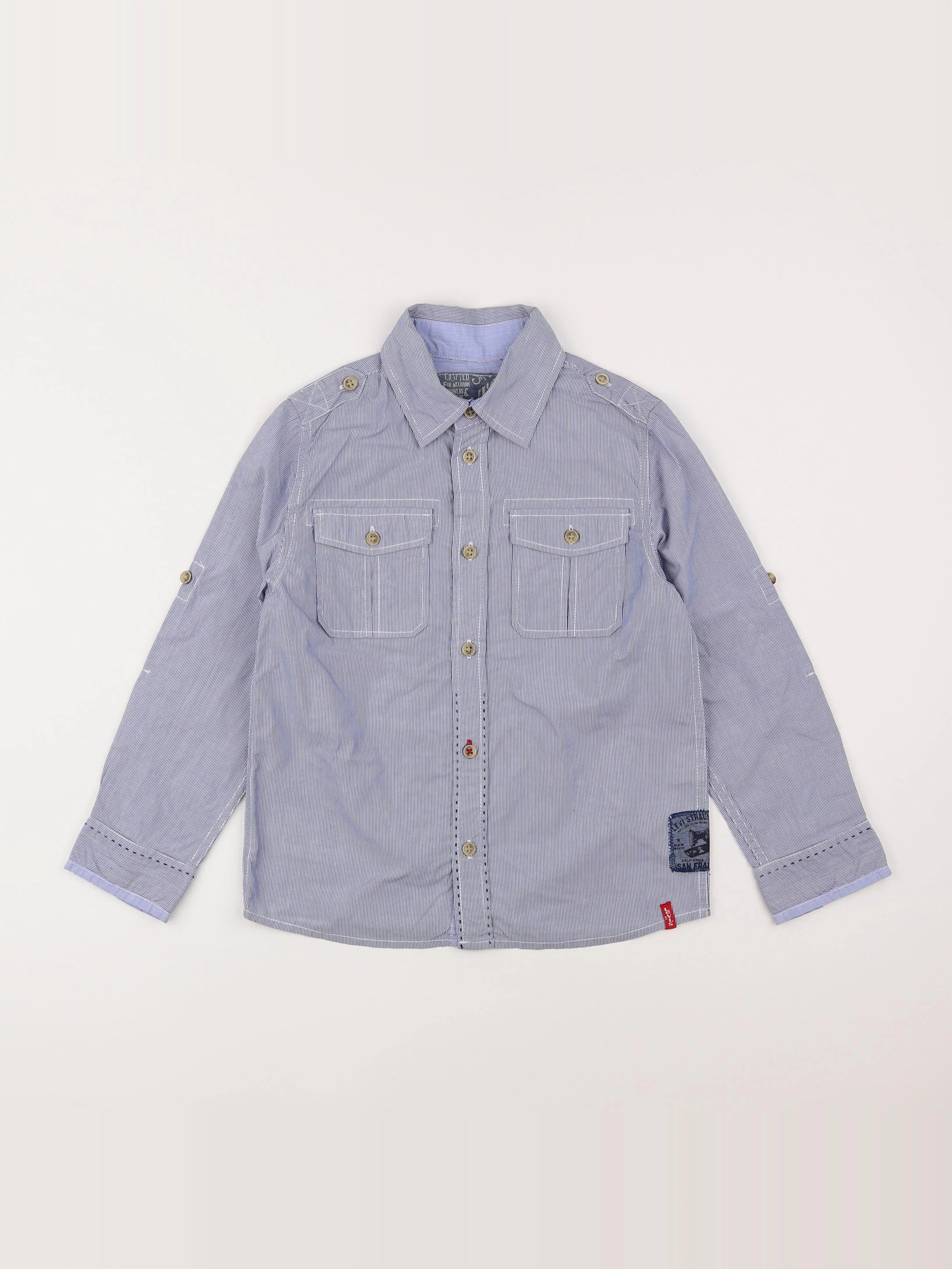 Levi's - chemise imprimé au dos bleu, blanc - 8 ans