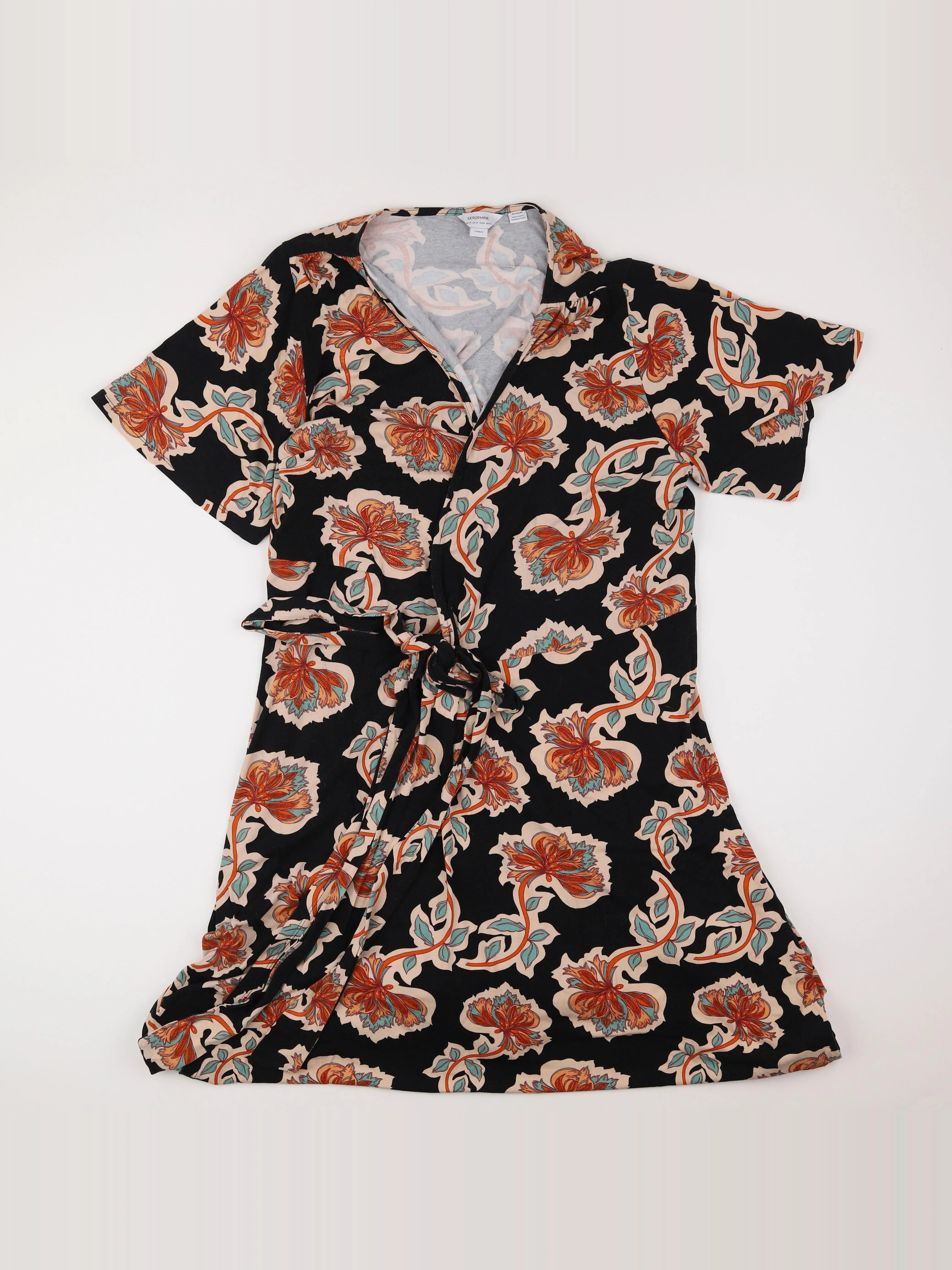 Seraphine - robe grossesse noir, orange - 48