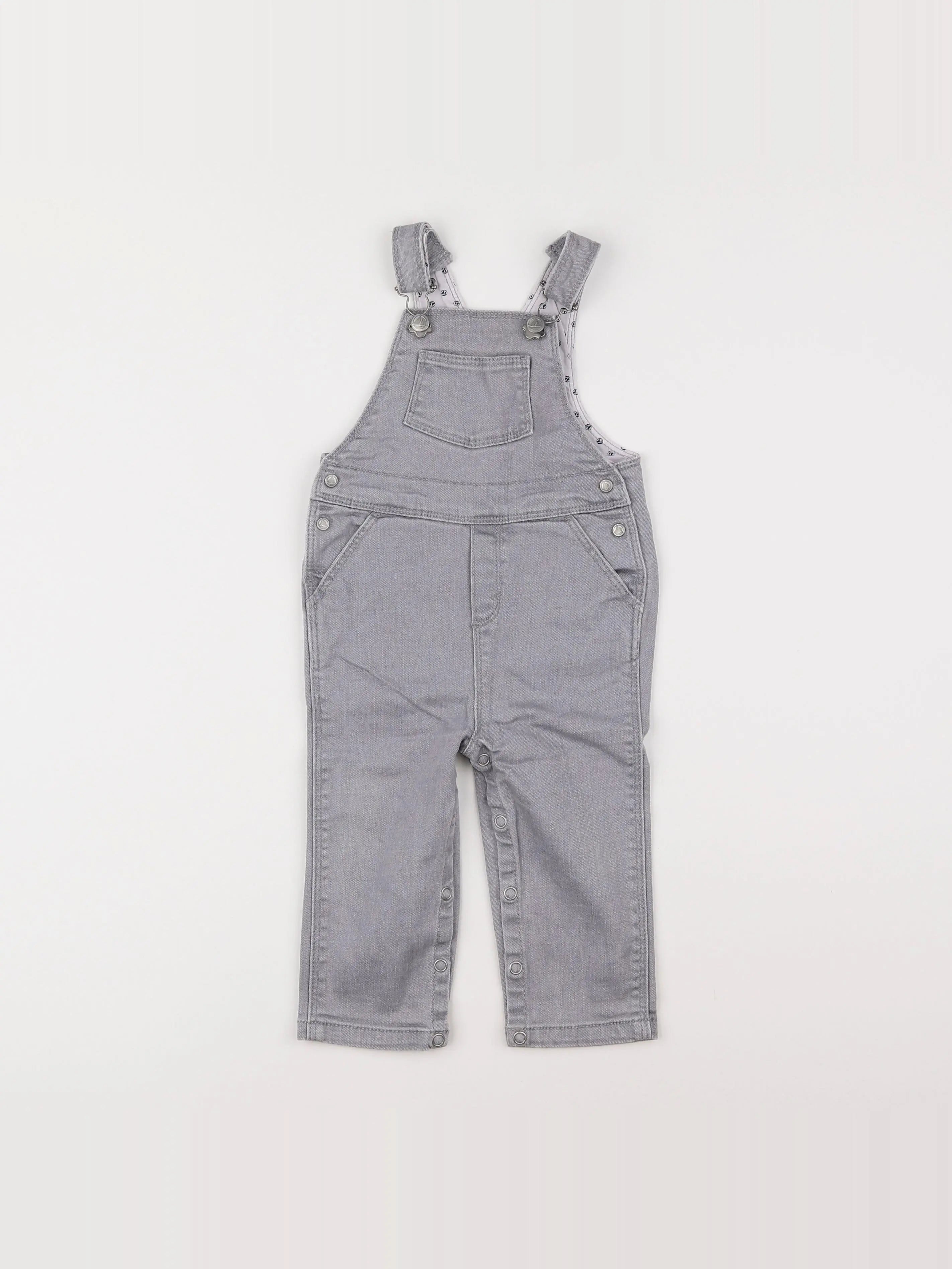 Petit Bateau - salopette gris - 12 mois