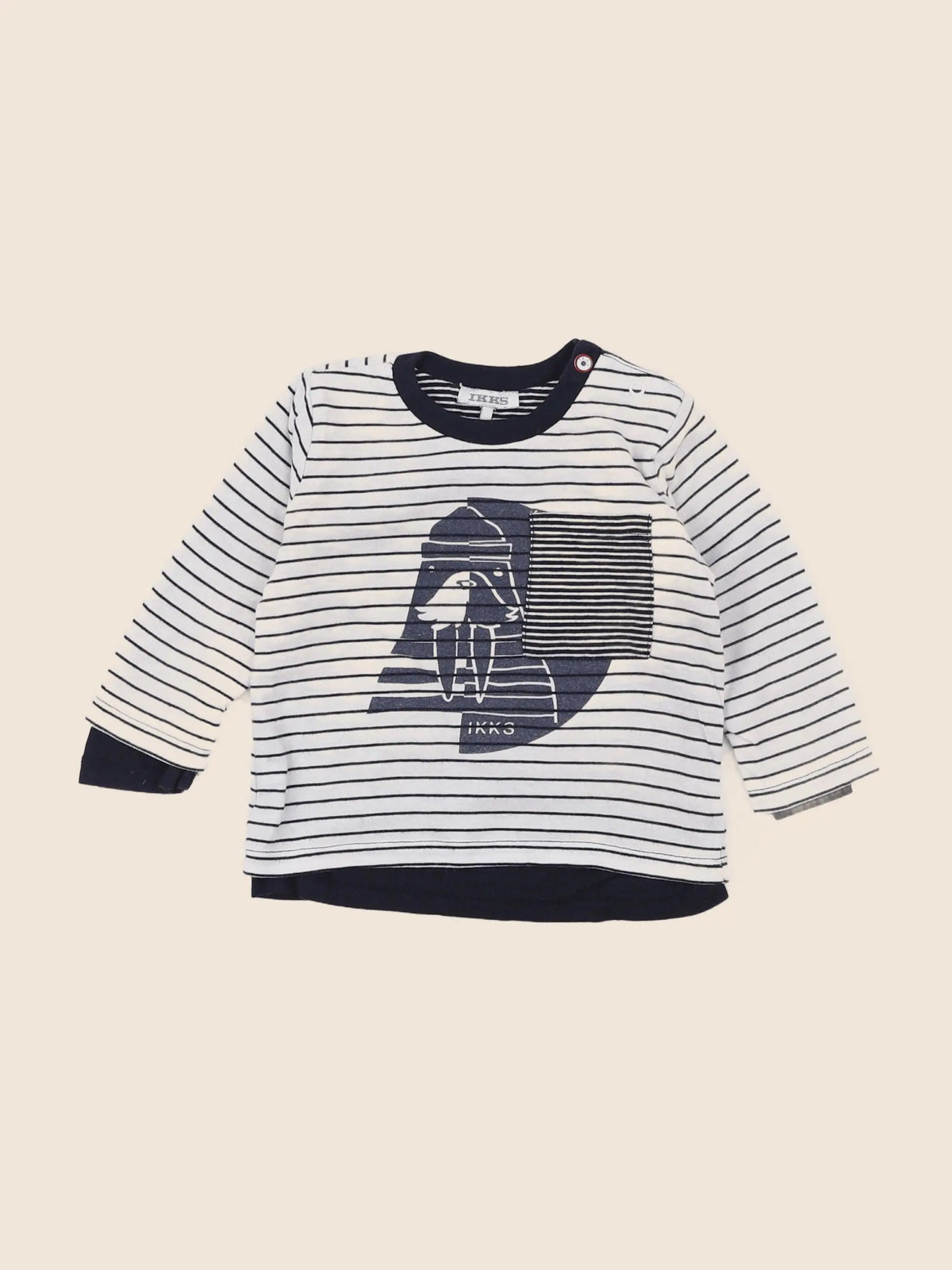 IKKS - tee-shirt bleu - 6 mois