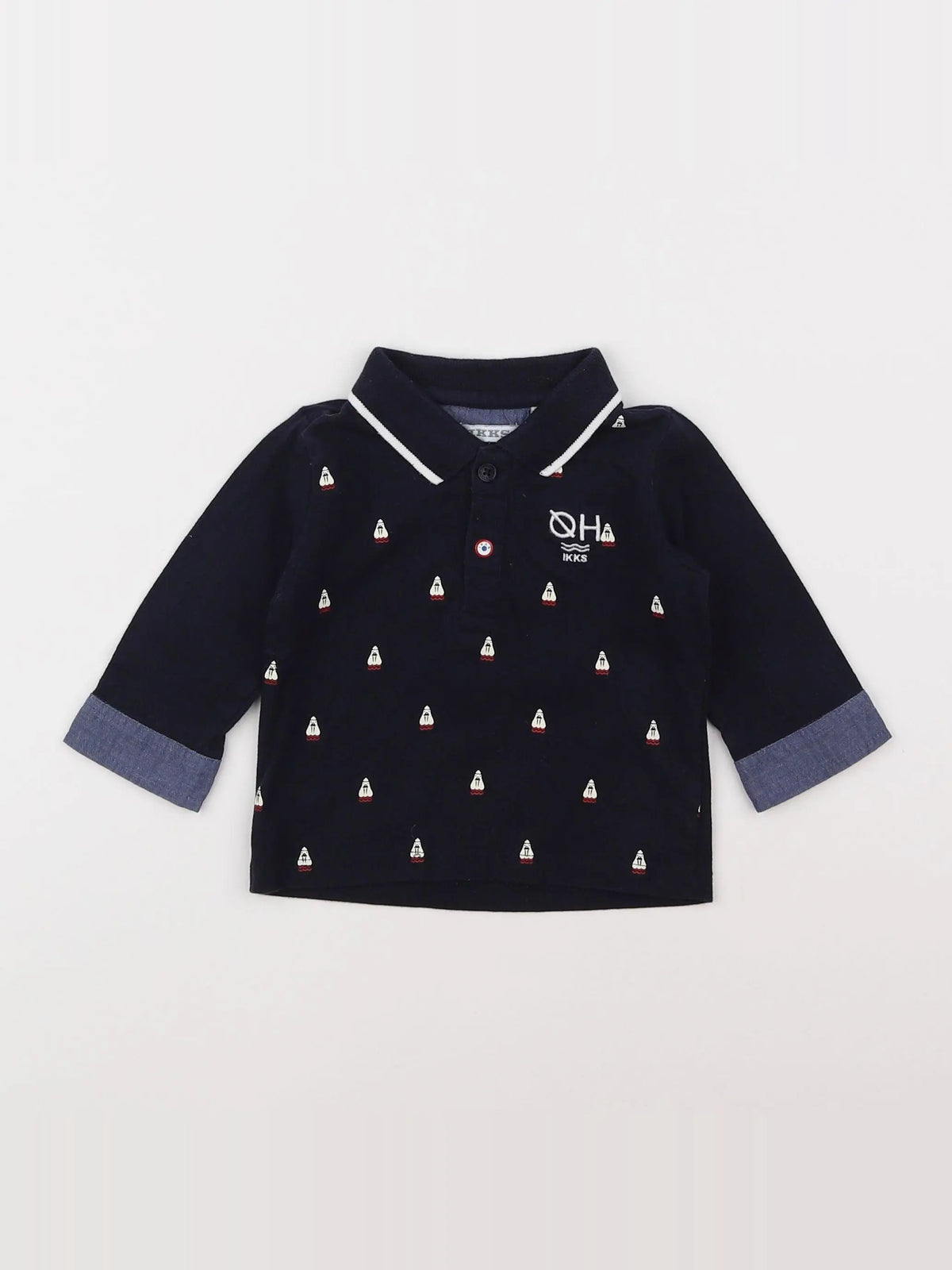 IKKS - polo bleu - 6 mois