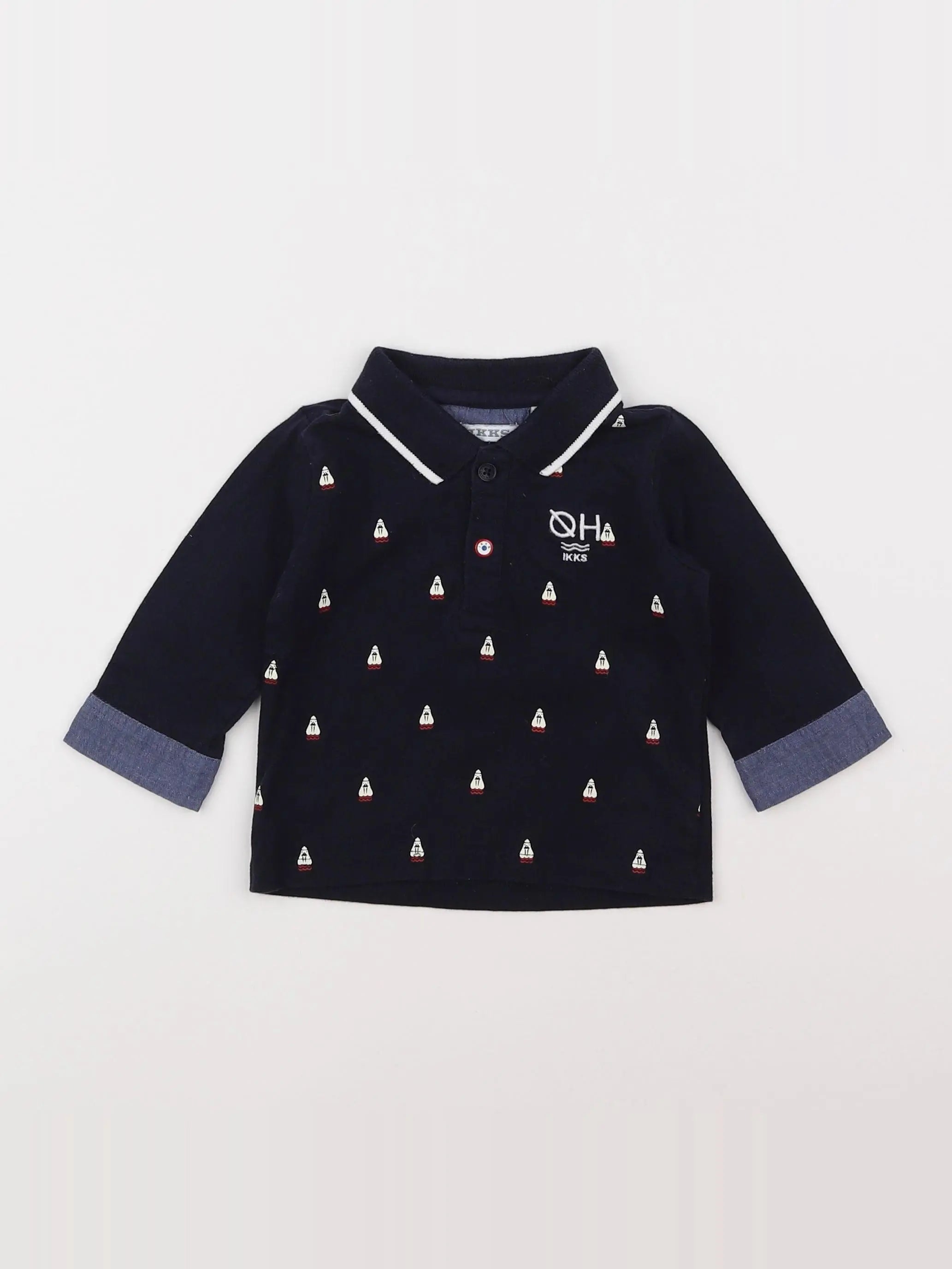 IKKS - polo bleu - 6 mois