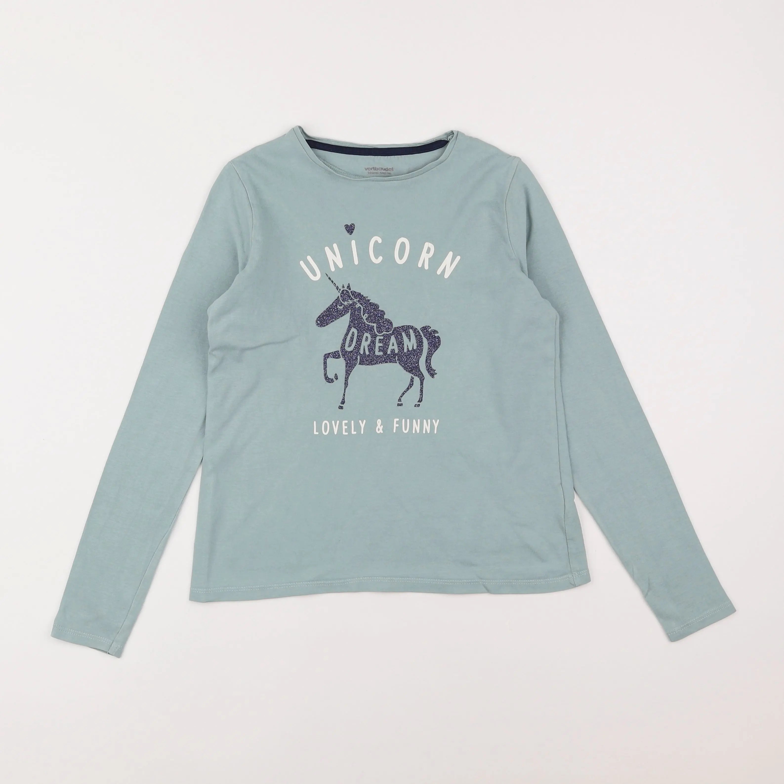 Vertbaudet - tee-shirt bleu - 10 ans