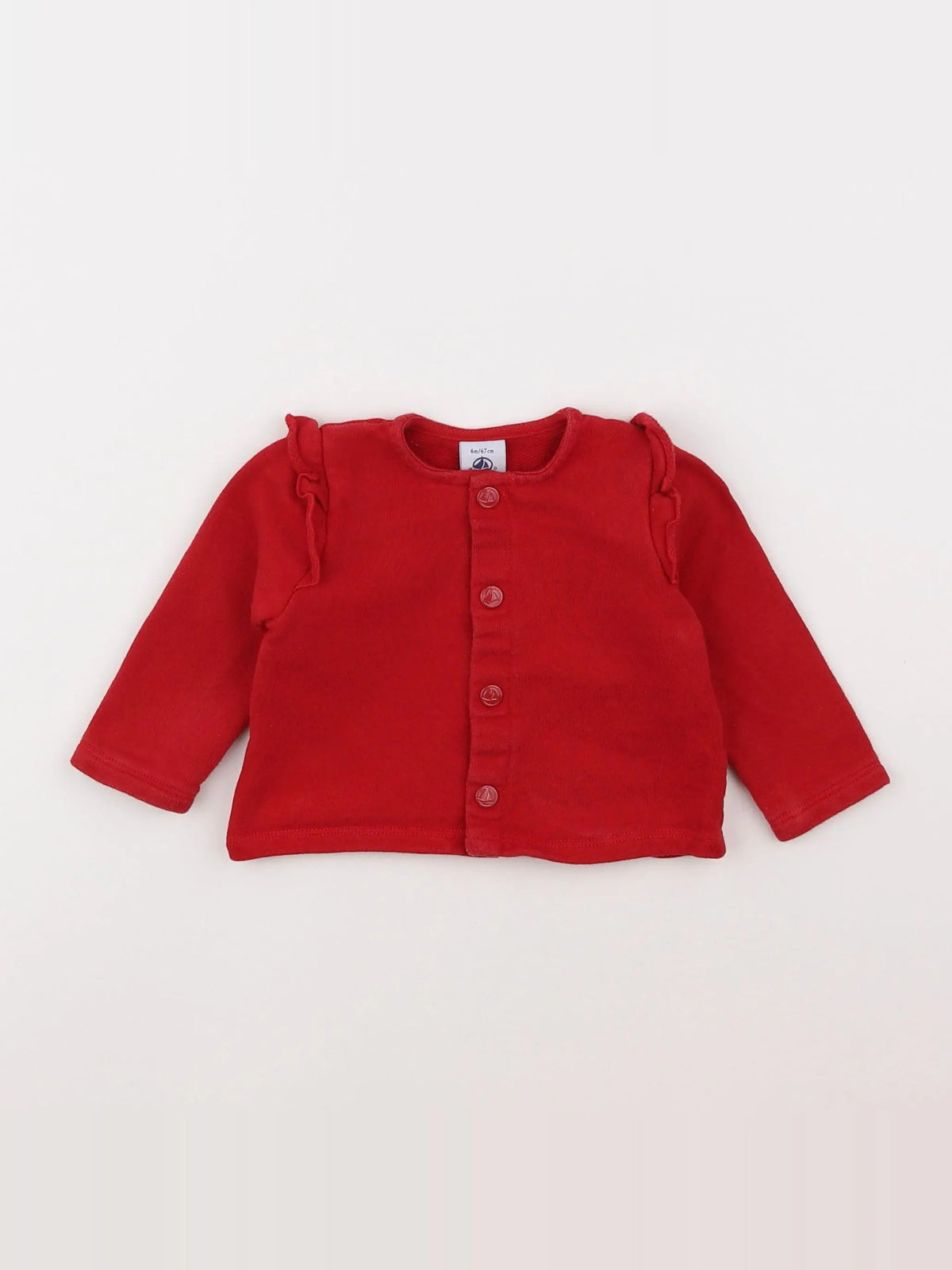 Petit Bateau - sweat rouge - 6 mois