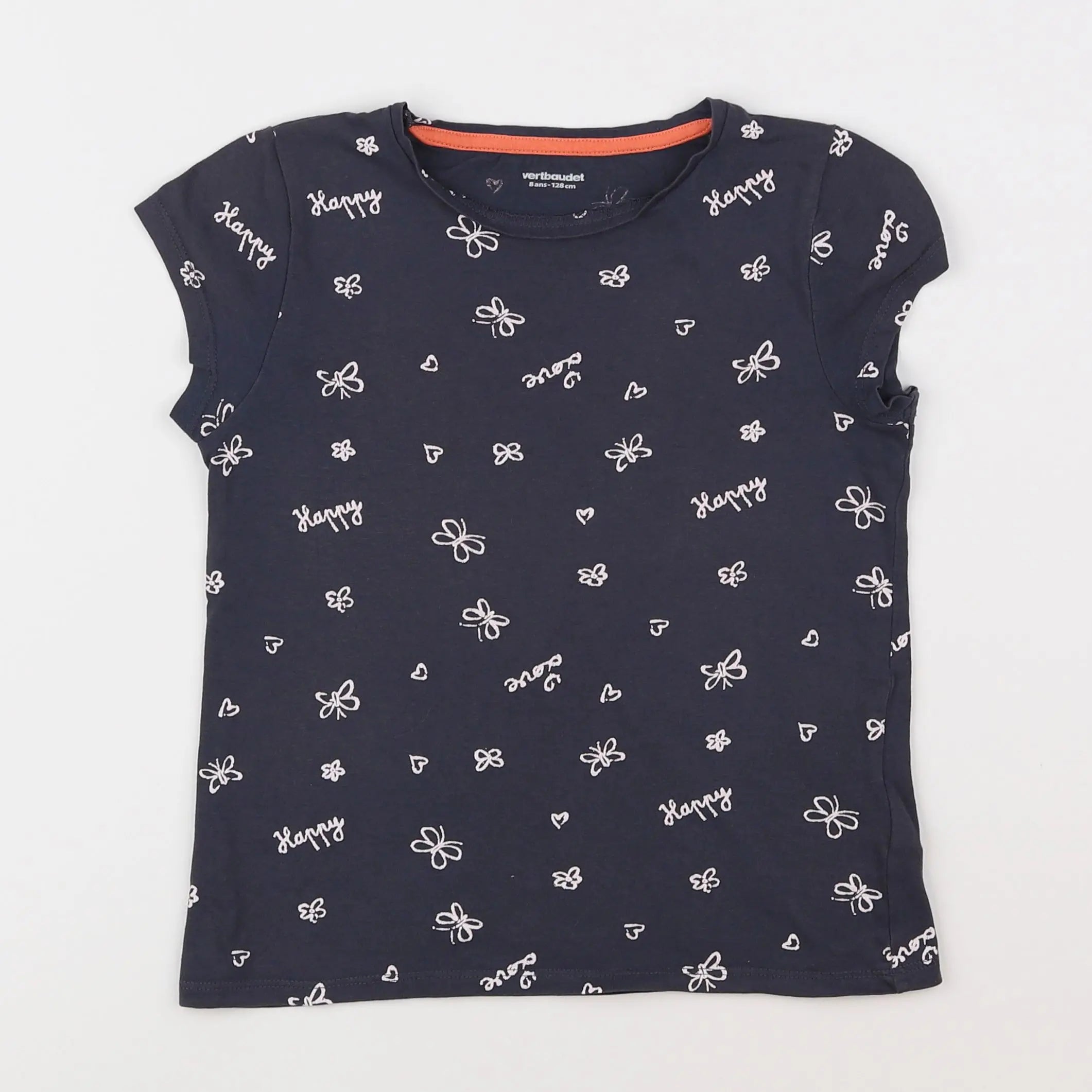 Vertbaudet - tee-shirt bleu - 8 ans