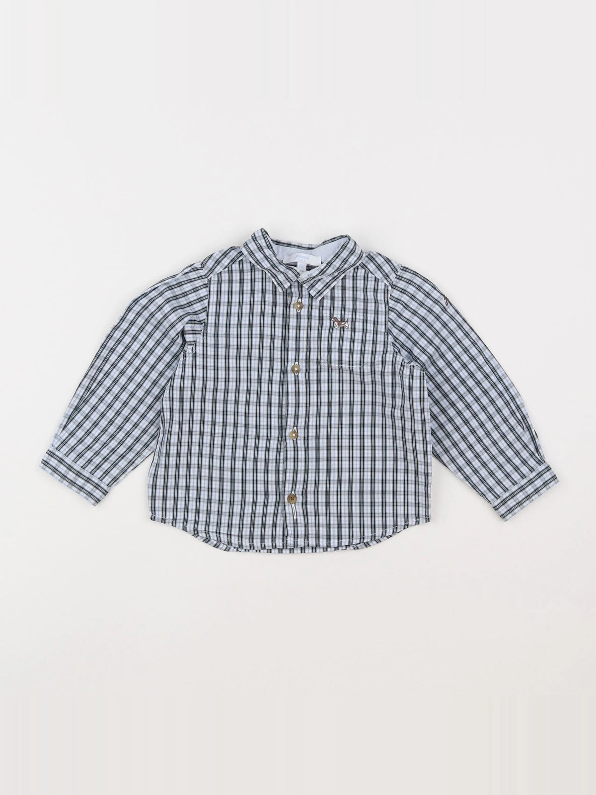 Jacadi - chemise blanc, bleu - 18 mois