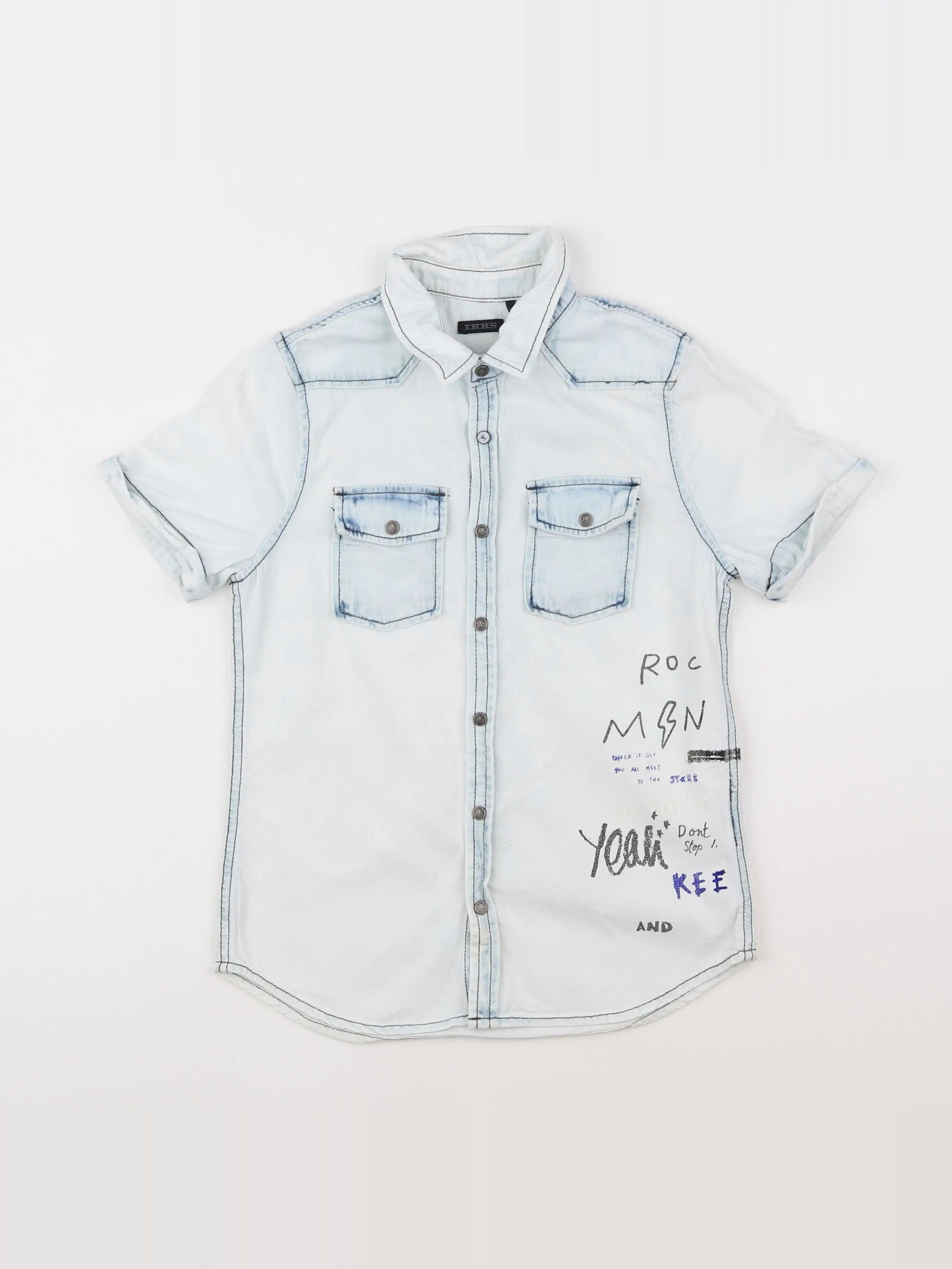 IKKS - chemise bleu - 10 ans