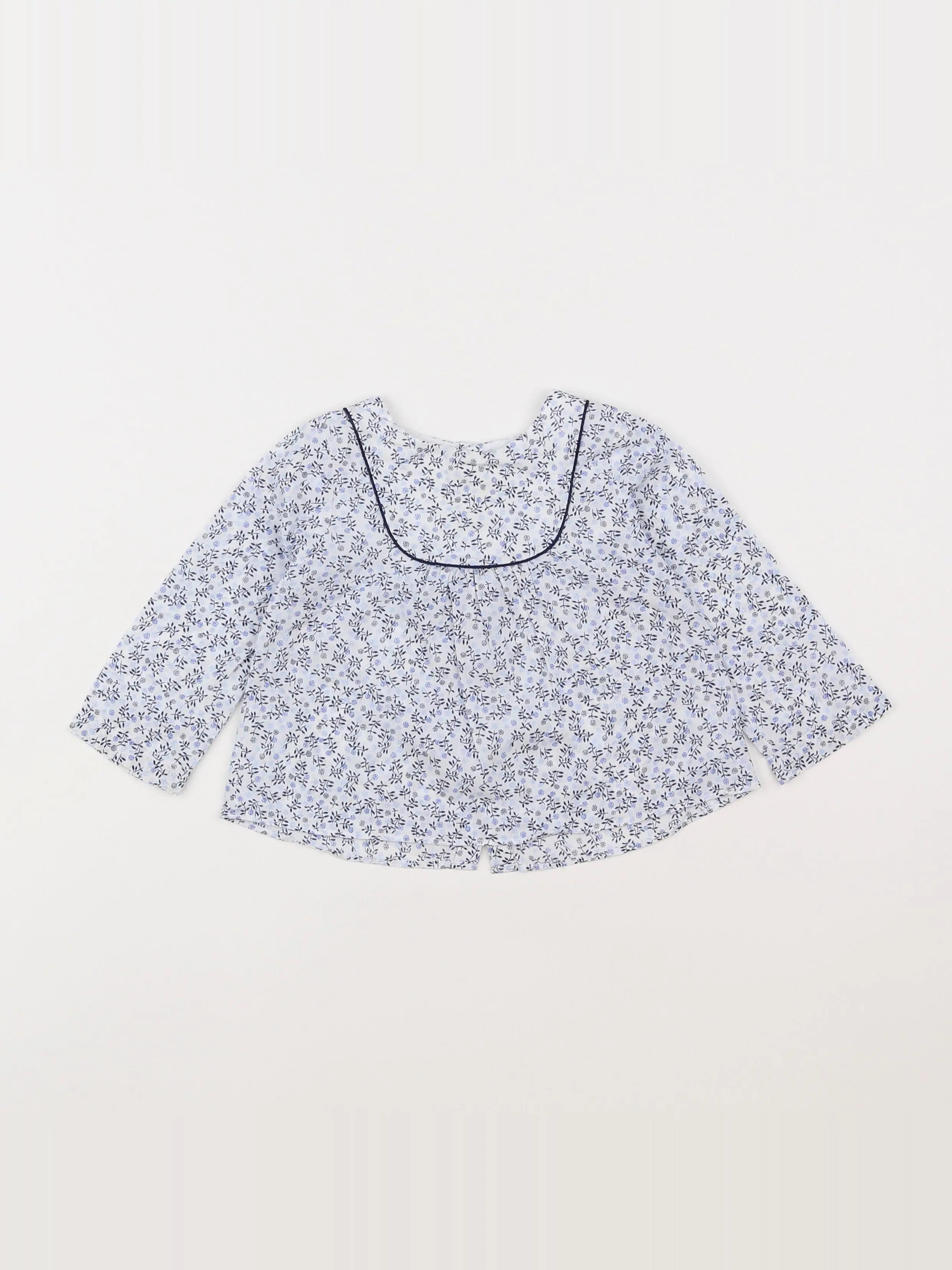 Jacadi - blouse blanc, bleu - 12 mois