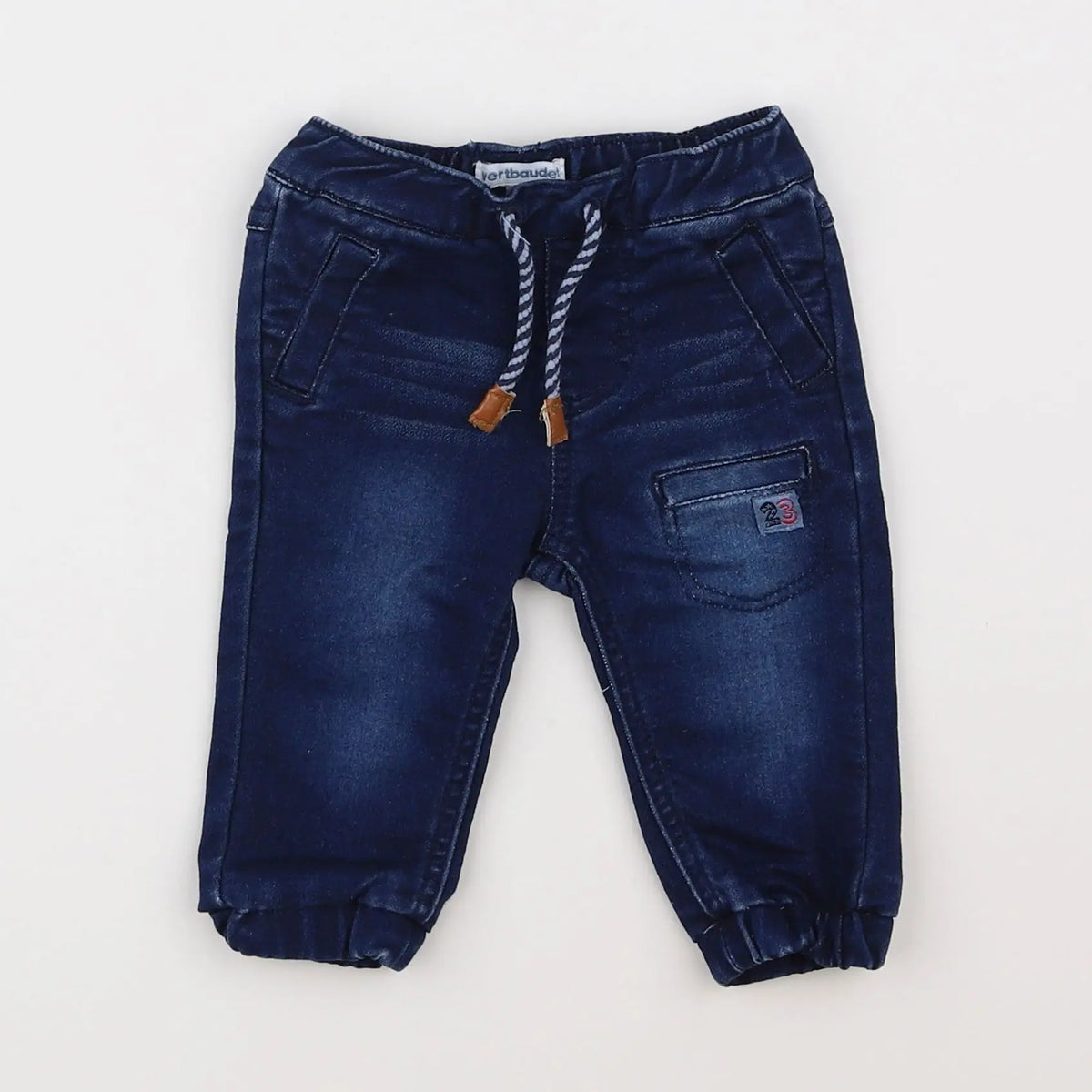 Vertbaudet - pantalon bleu - 6 mois