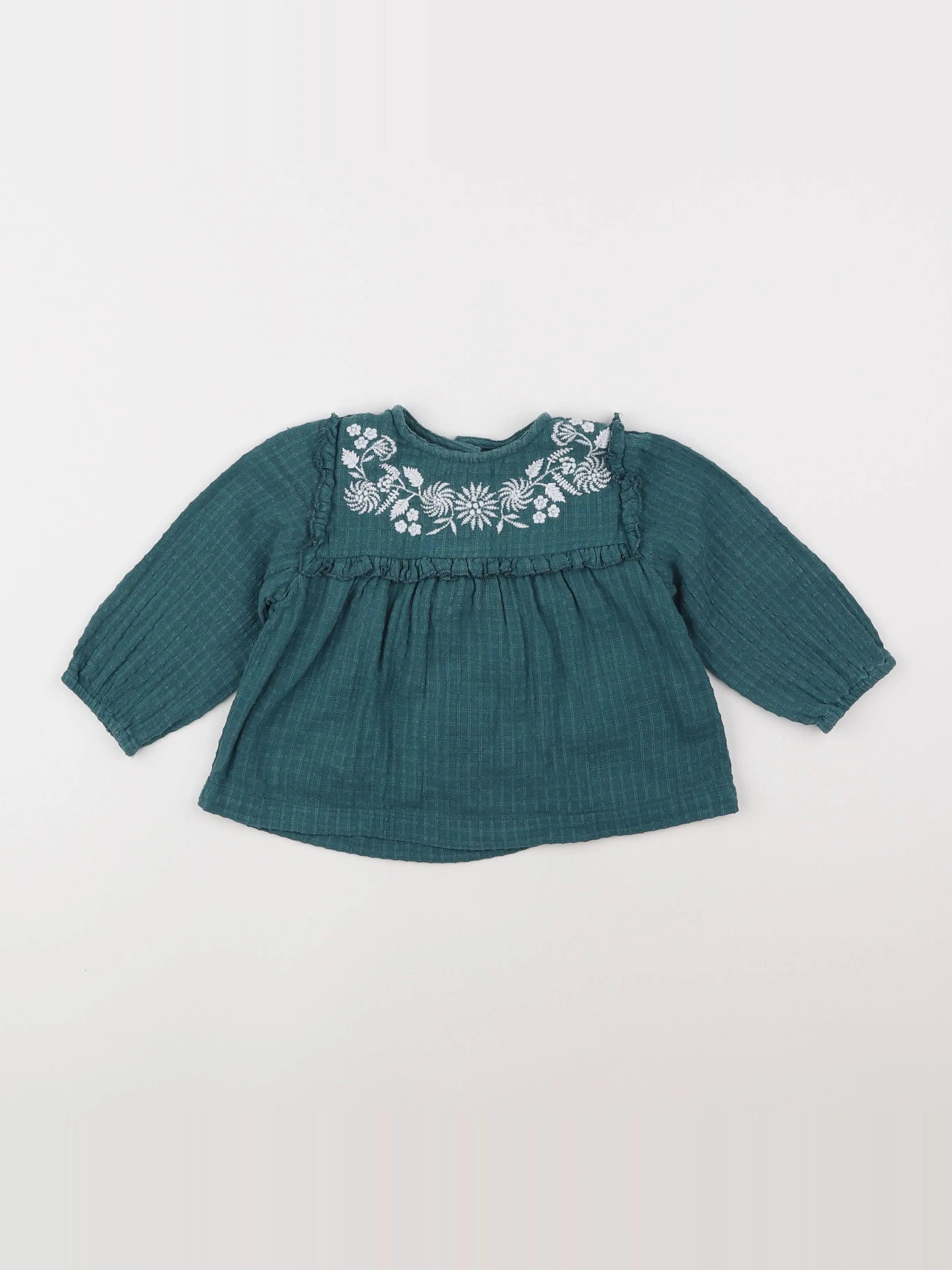 Bonheur du jour - blouse vert - 12 mois