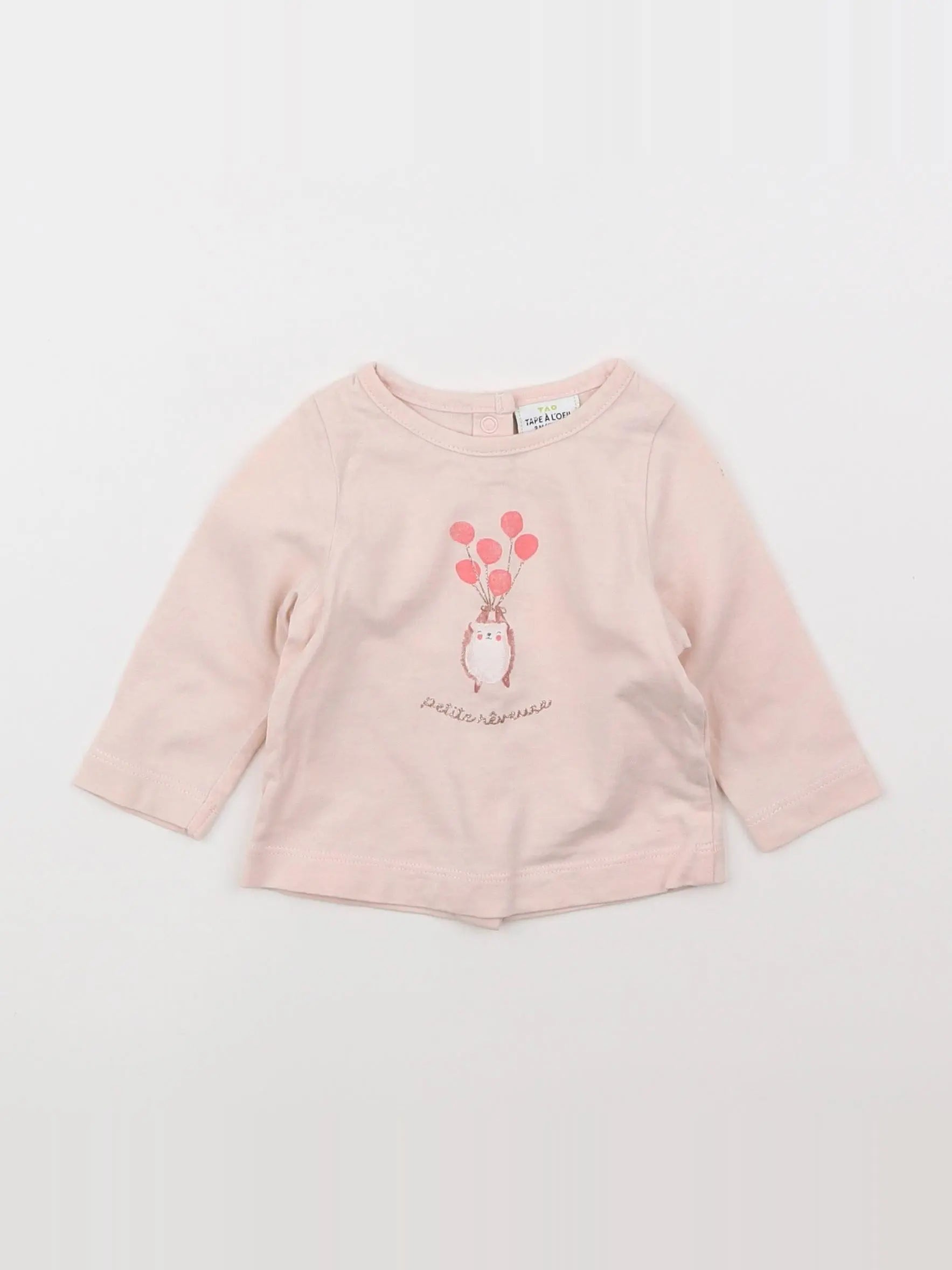 Tape à l'oeil - tee-shirt rose - 3 mois