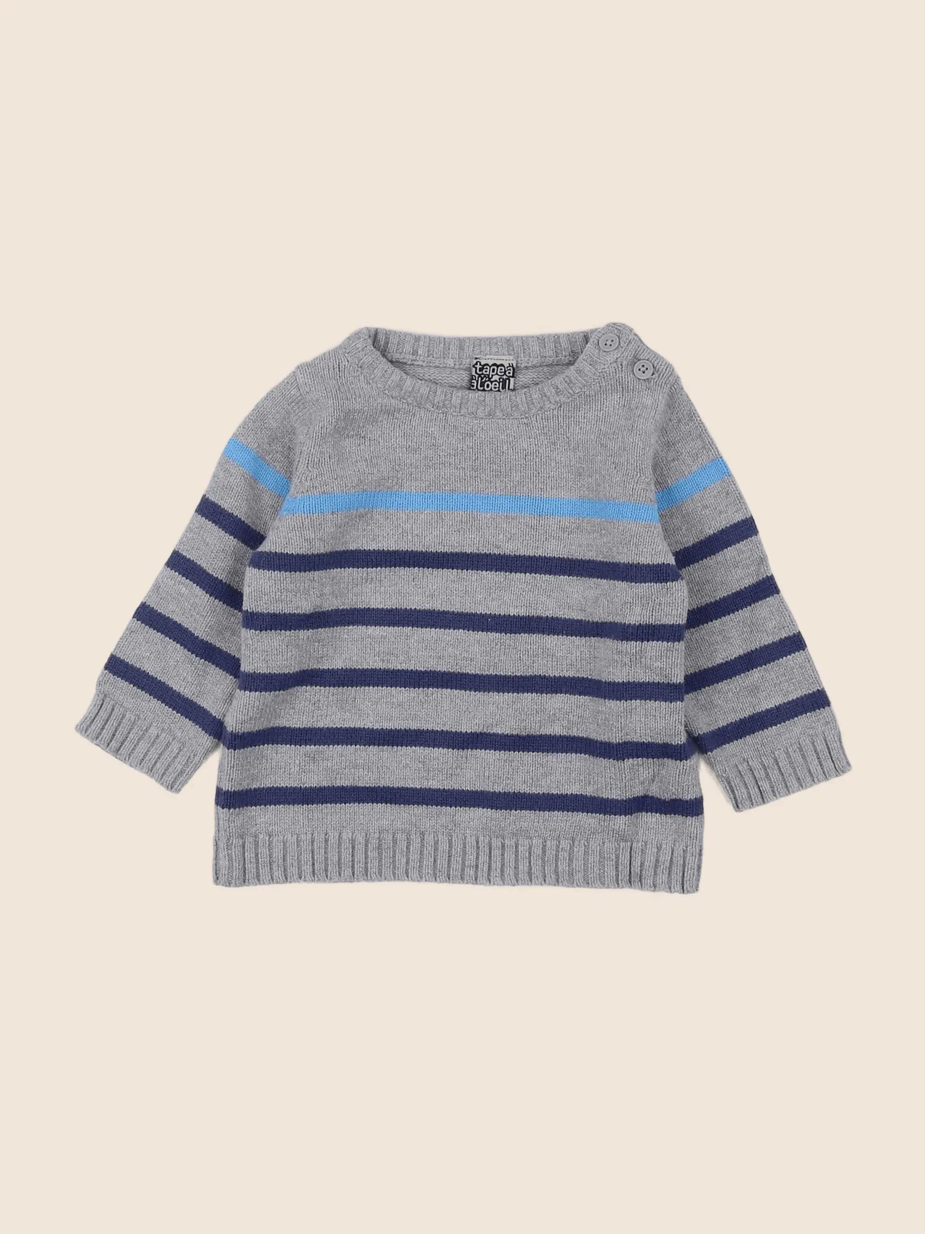 Tape à l'oeil - pull gris - 6 mois