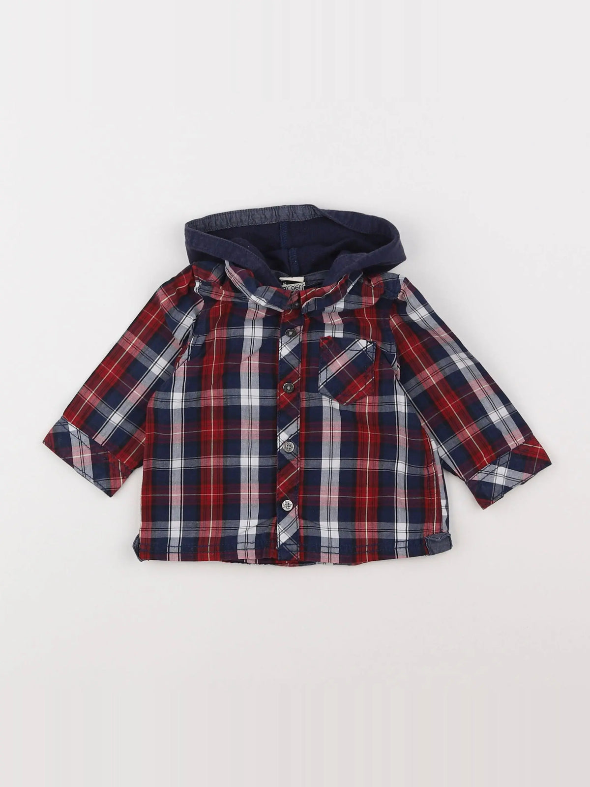 Tape à l'oeil - chemise bleu, rouge - 6 mois