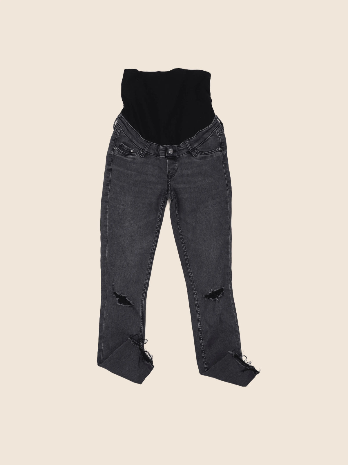 H&M - jean grossesse noir - 34