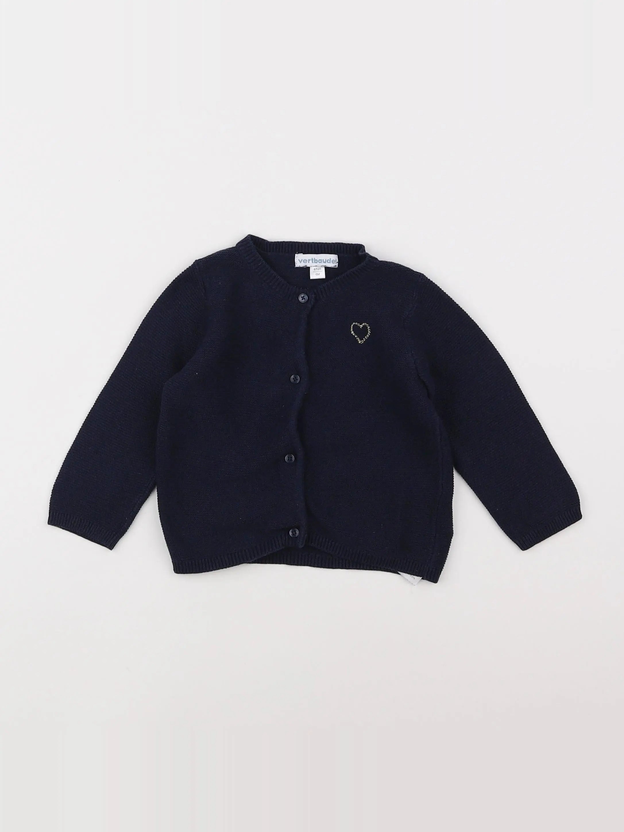 Vertbaudet - gilet bleu - 6 mois