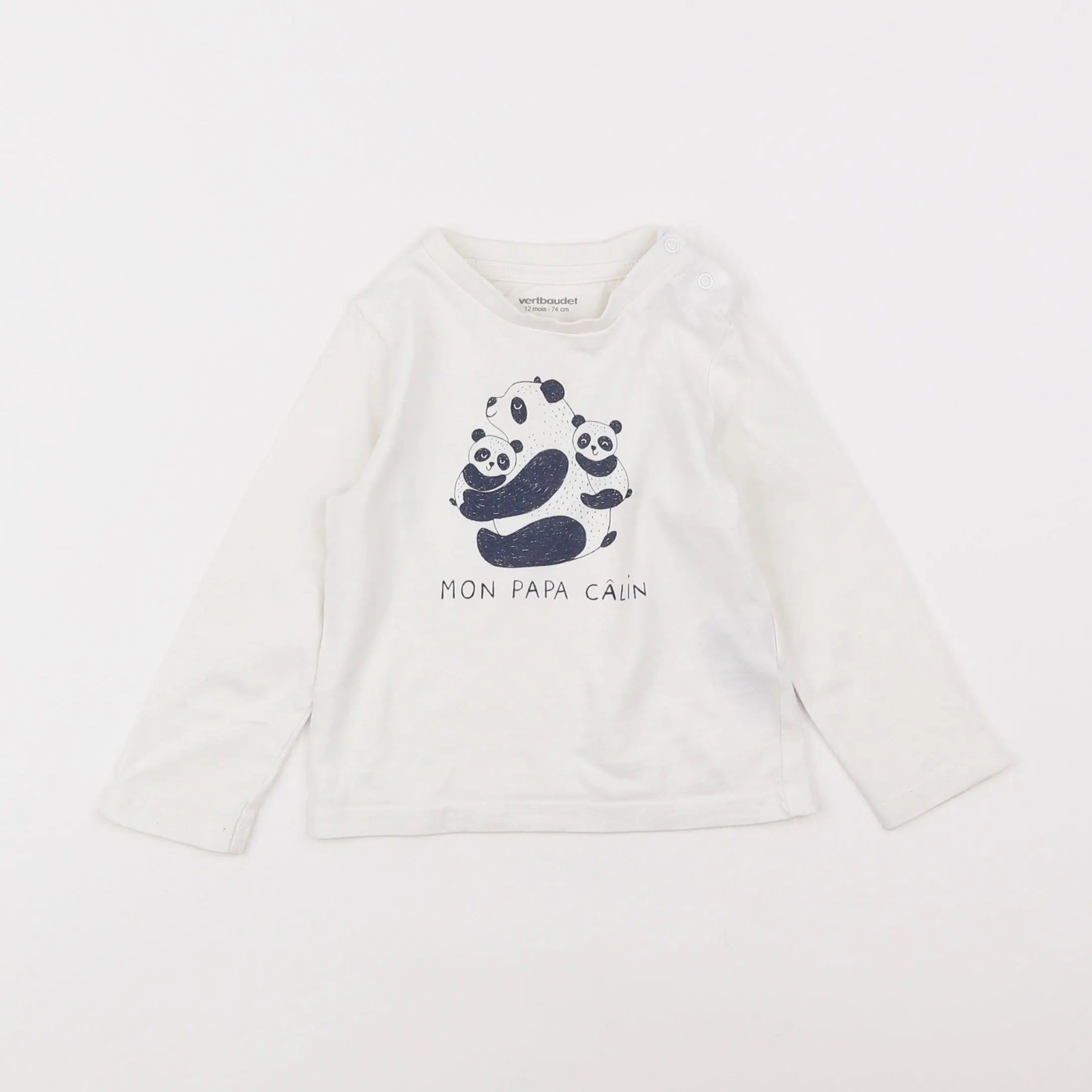 Vertbaudet - tee-shirt blanc - 12 mois