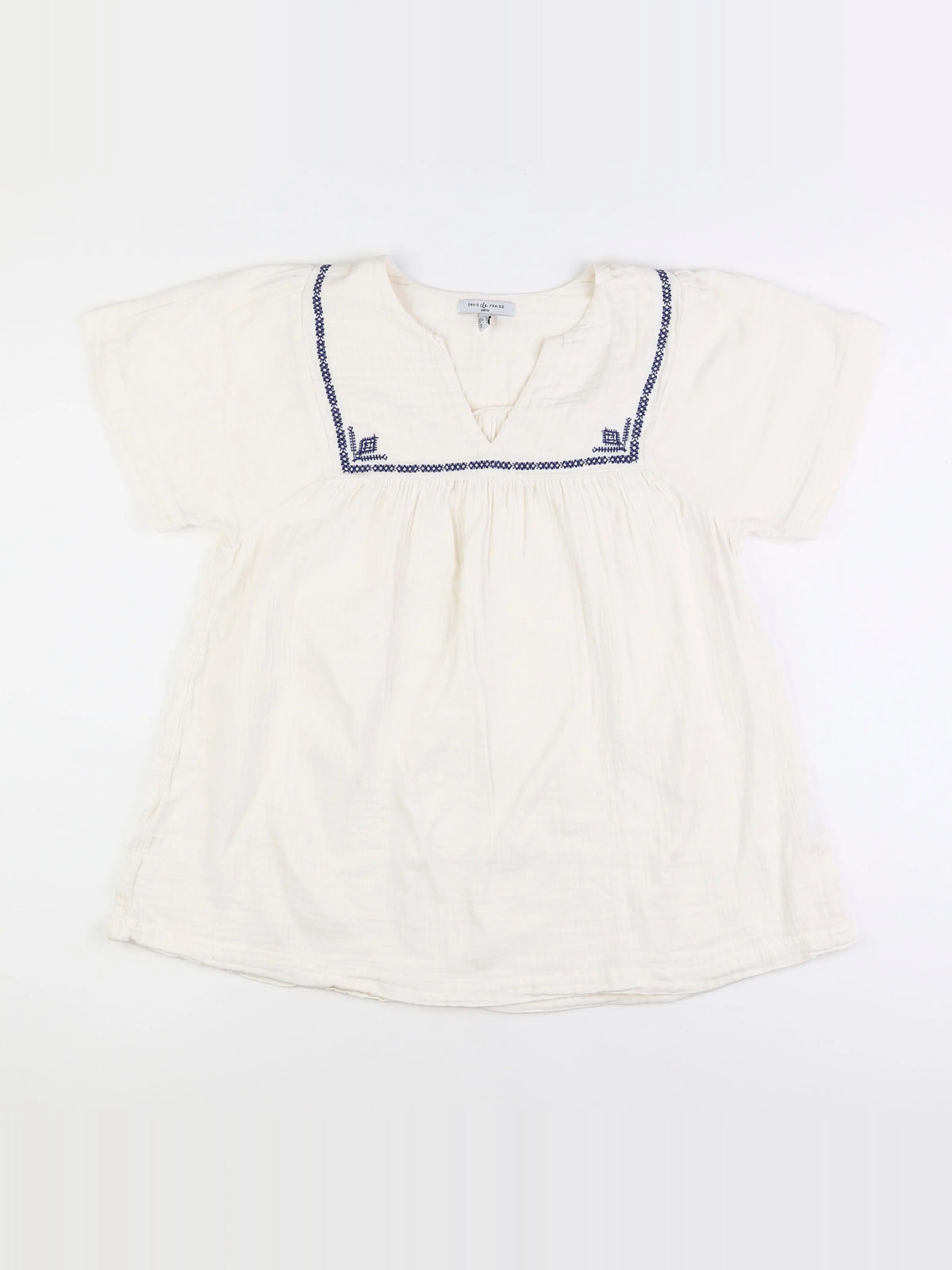Envie de fraise - blouse grossesse blanc, bleu - 34