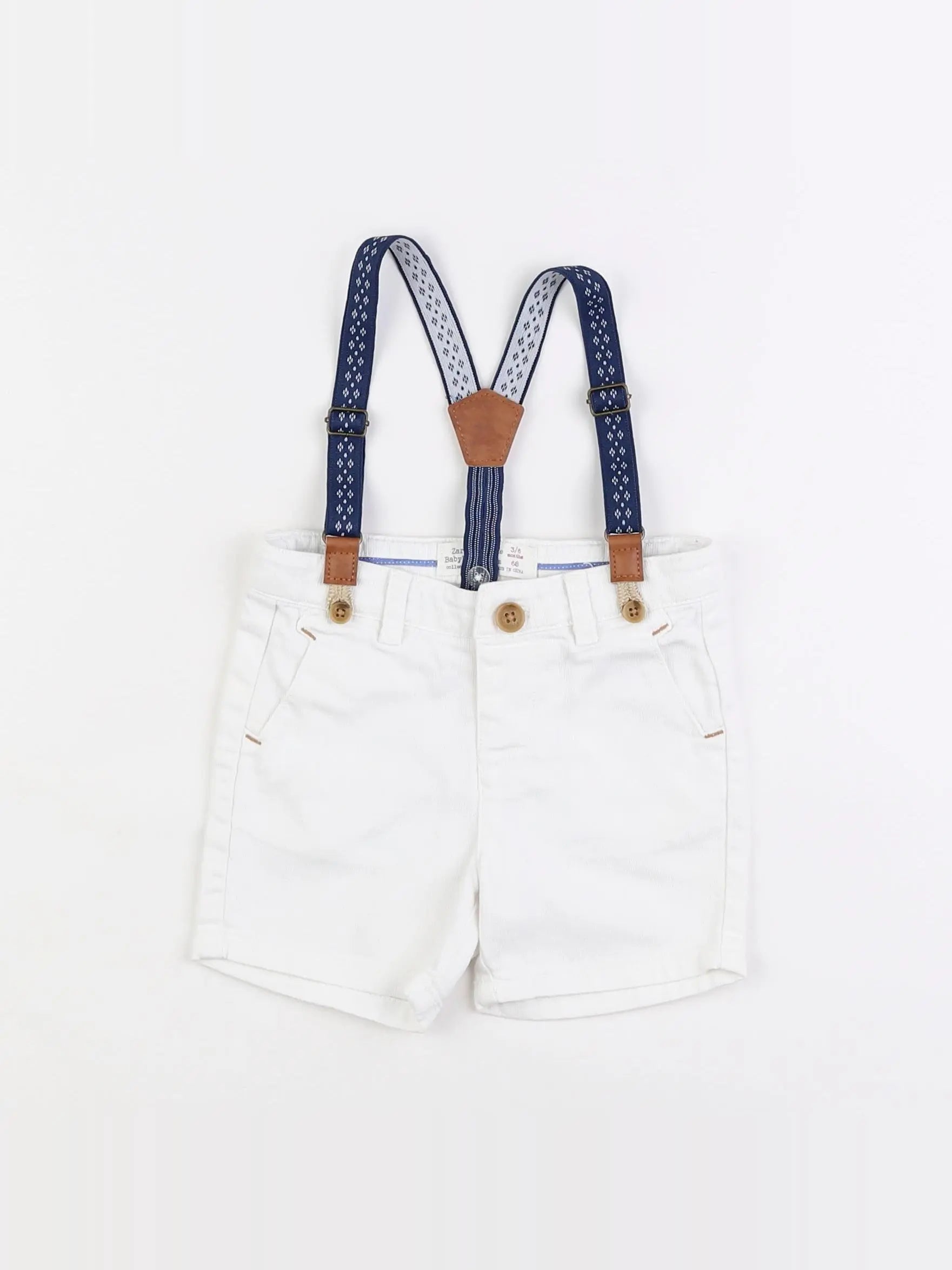 Zara - short blanc - 3/6 mois