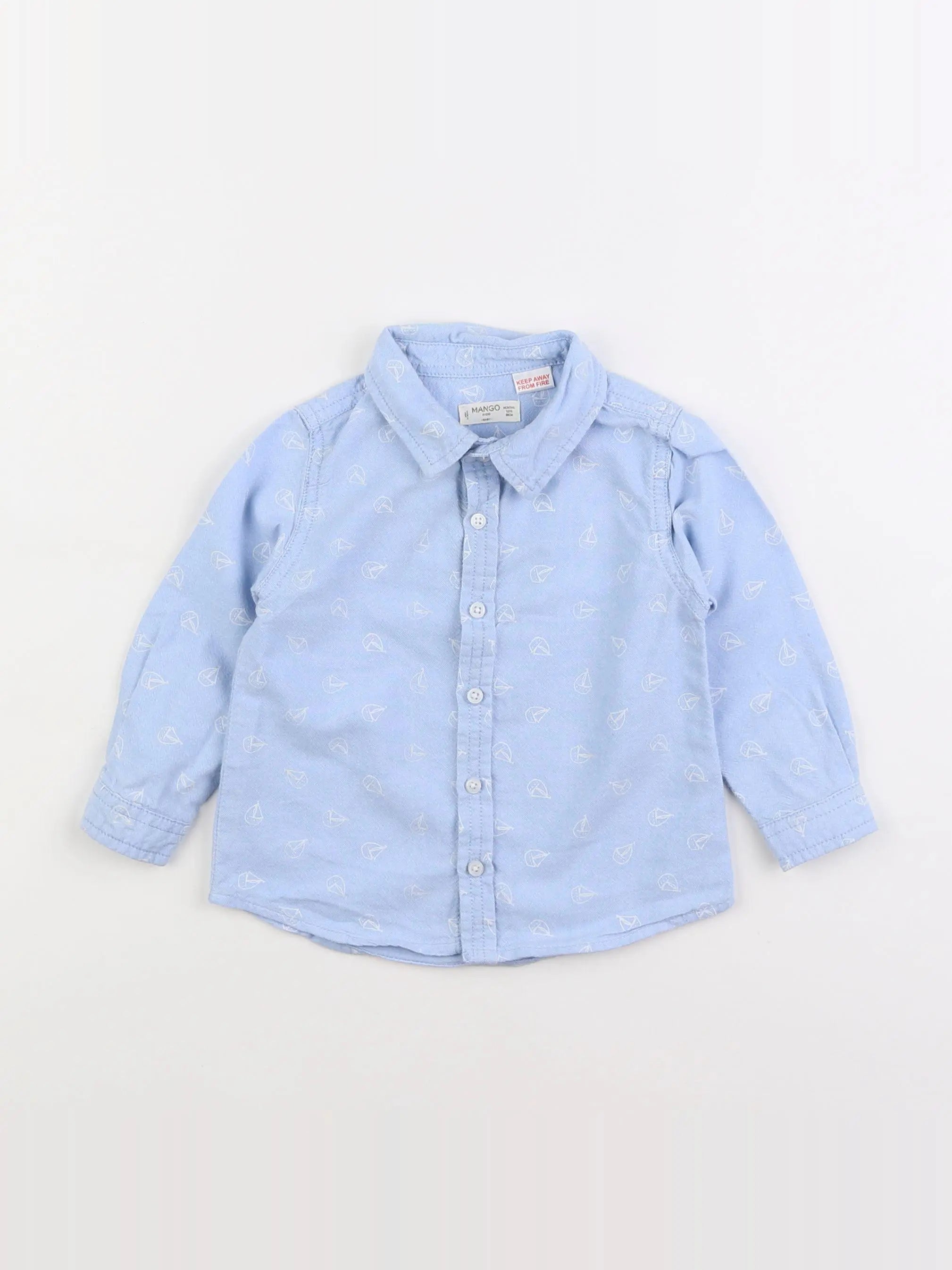 Mango - chemise bleu - 12/18 mois